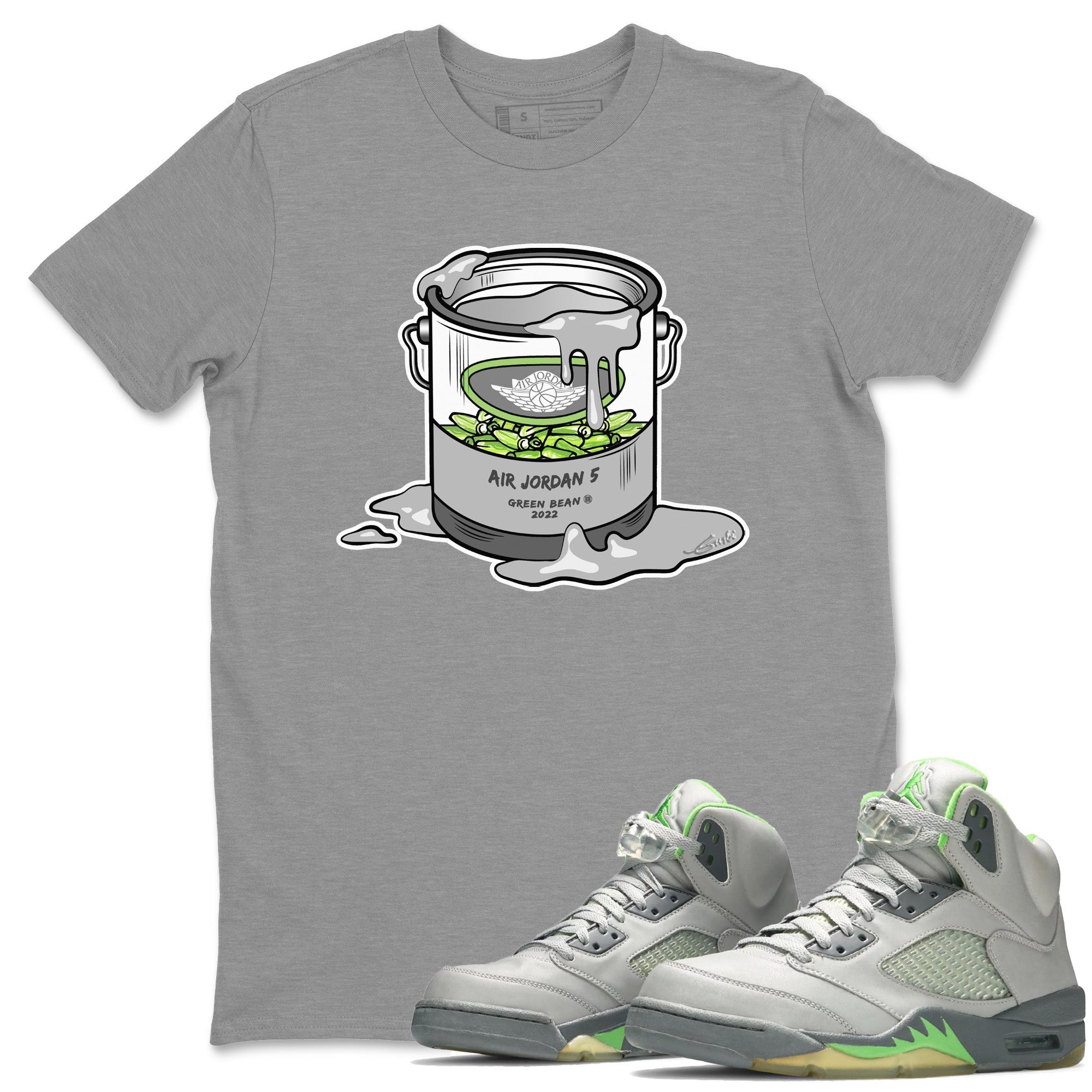 Jordan 5 Green Bean Sneaker Matching T-Shirt Bucket Sneaker Tees Jordan 5 Green Bean Sneaker Release Tees Crew Neck Tees