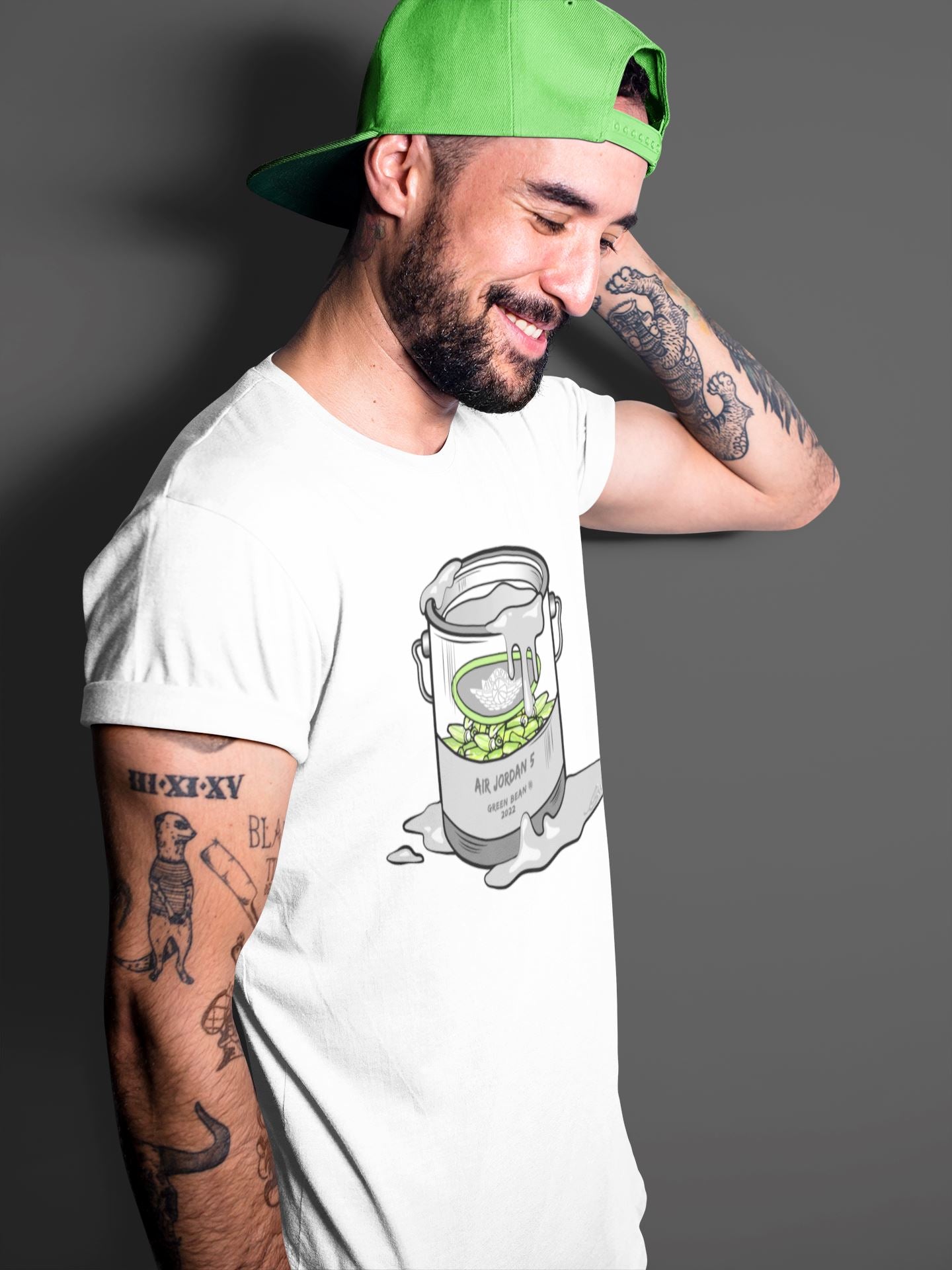 Jordan 5 Green Bean Sneaker Matching T-Shirt Bucket Sneaker Tees Jordan 5 Green Bean Sneaker Release Tees Crew Neck Tees