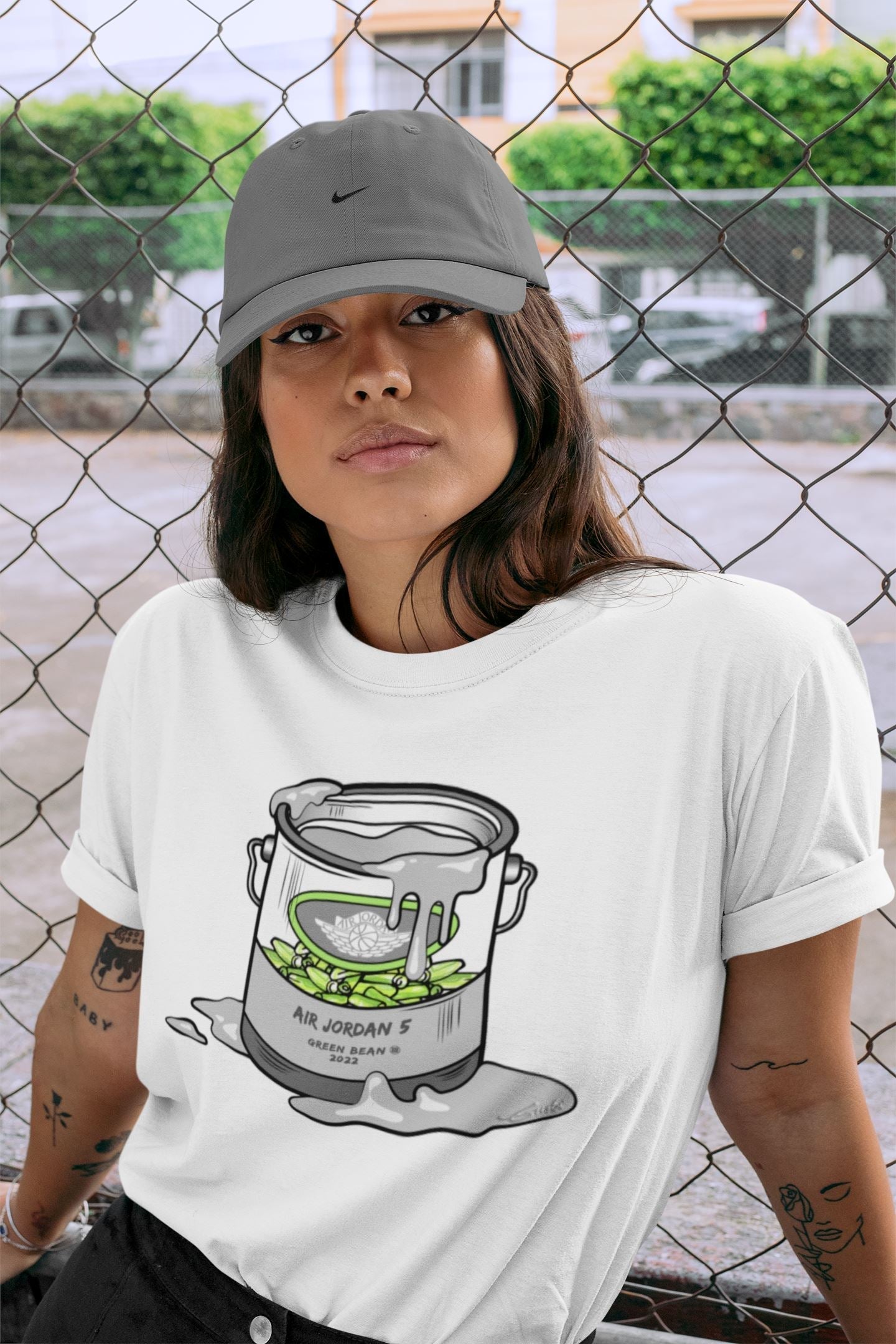 Jordan 5 Green Bean Sneaker Matching T-Shirt Bucket Sneaker Tees Jordan 5 Green Bean Sneaker Release Tees Crew Neck Tees