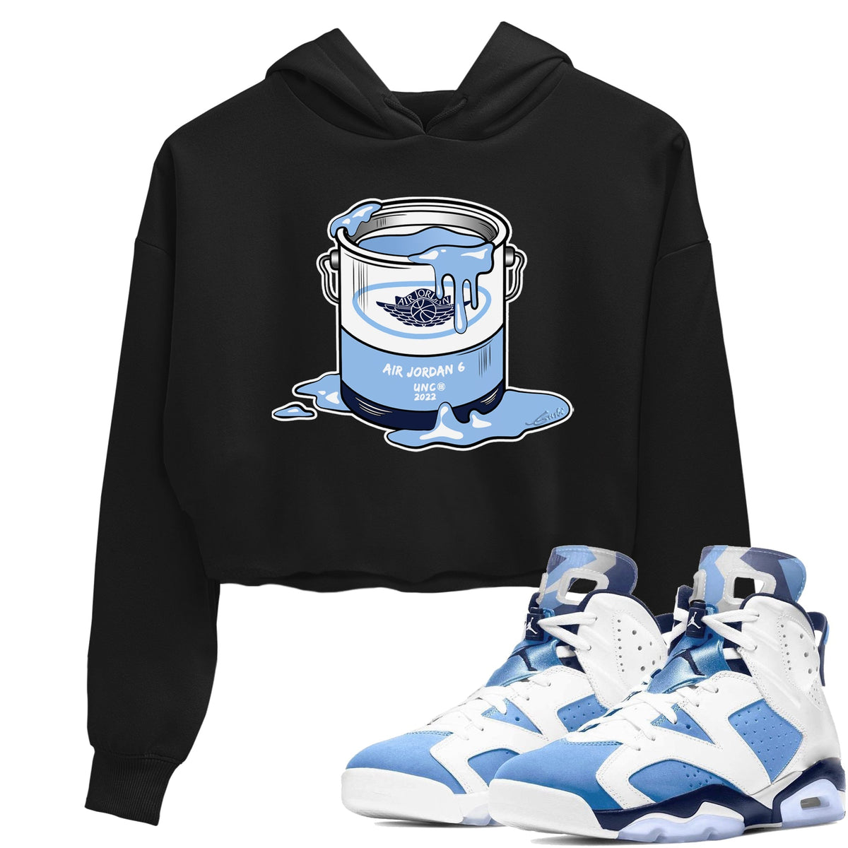 Jordan 6 UNC Shirt To Match Jordans Bucket Sneaker Tees Jordan 6 UNC Drip Gear Zone Sneaker Matching Clothing Women's Shirts