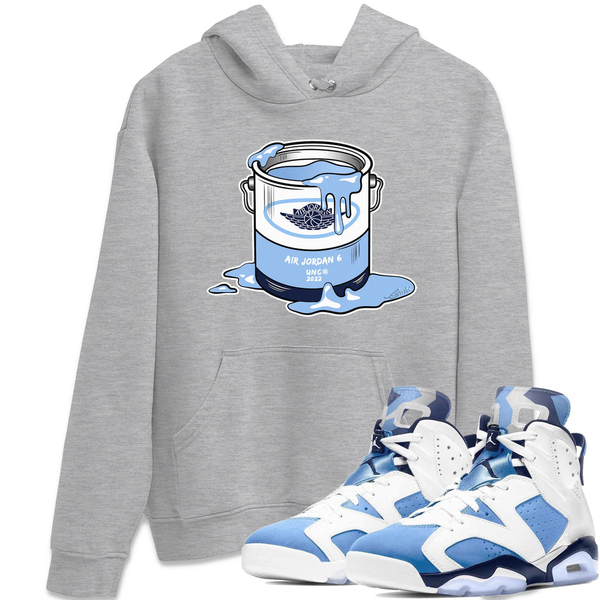Jordan 6 UNC Shirt To Match Jordans Bucket Sneaker Tees Jordan 6 UNC Drip Gear Zone Sneaker Matching Clothing Unisex Shirts