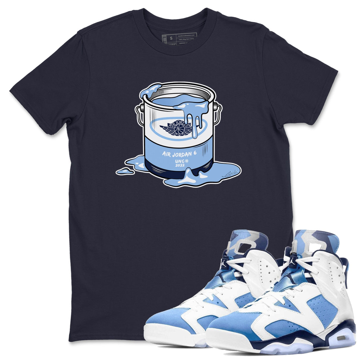 Jordan 6 UNC Shirt To Match Jordans Bucket Sneaker Tees Jordan 6 UNC Drip Gear Zone Sneaker Matching Clothing Unisex Shirts
