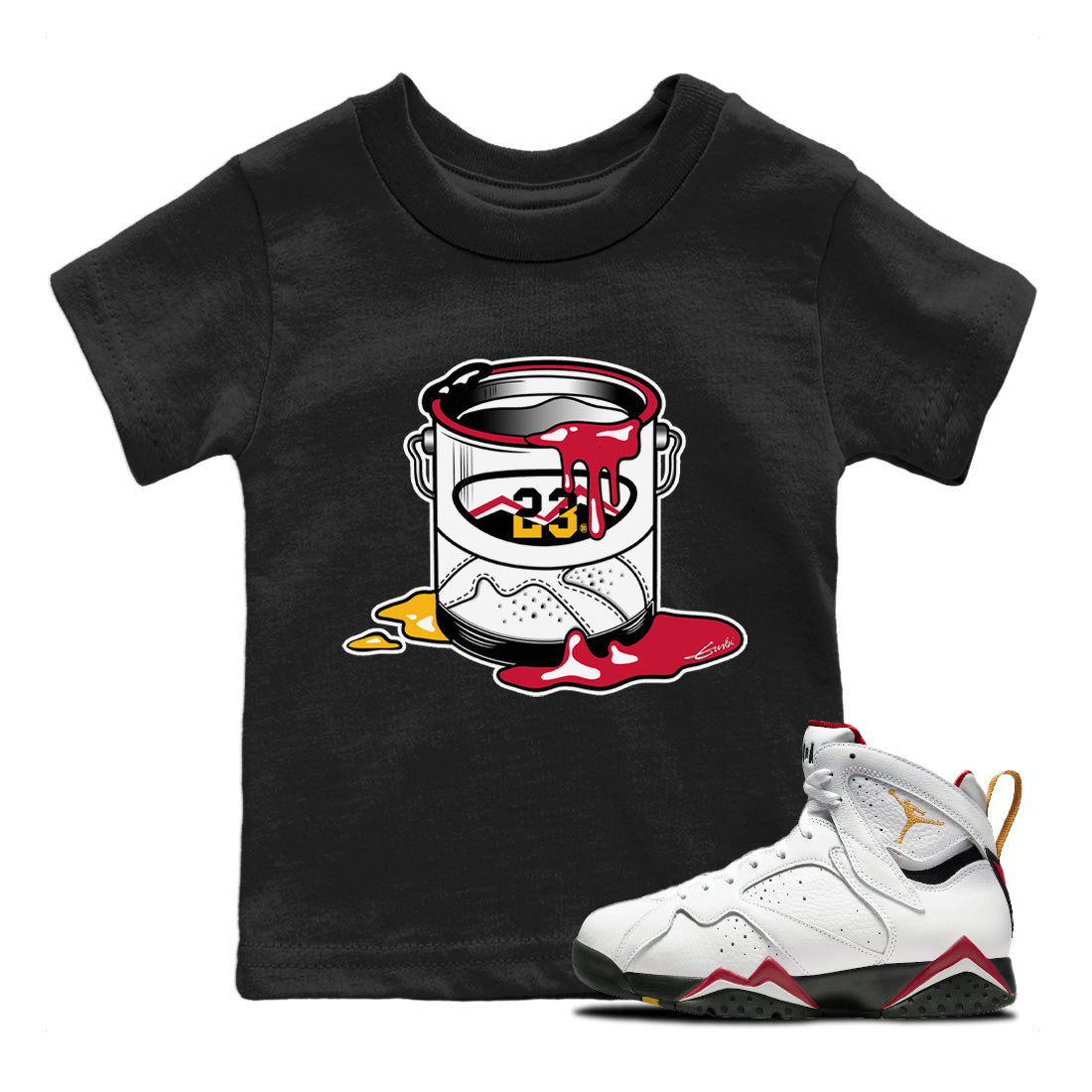 Jordan 7 Cardinal Shirt To Match Jordans Bucket Sneaker Tees Jordan 7 Cardinal Drip Gear Zone Sneaker Matching Clothing Kids Shirts