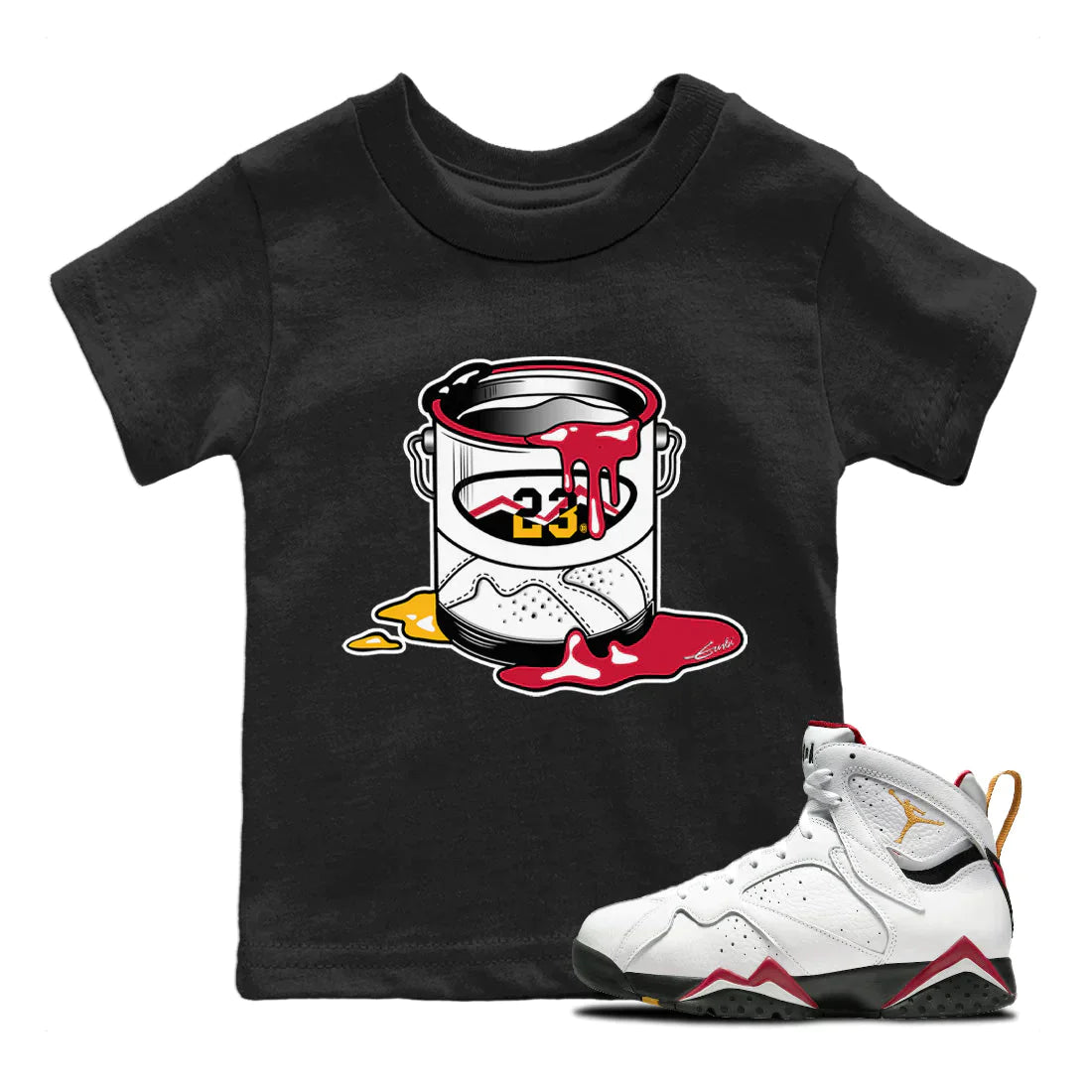 Jordan 7 Cardinal Shirt To Match Jordans Bucket Sneaker Tees Jordan 7 Cardinal Drip Gear Zone Sneaker Matching Clothing Kids Shirts