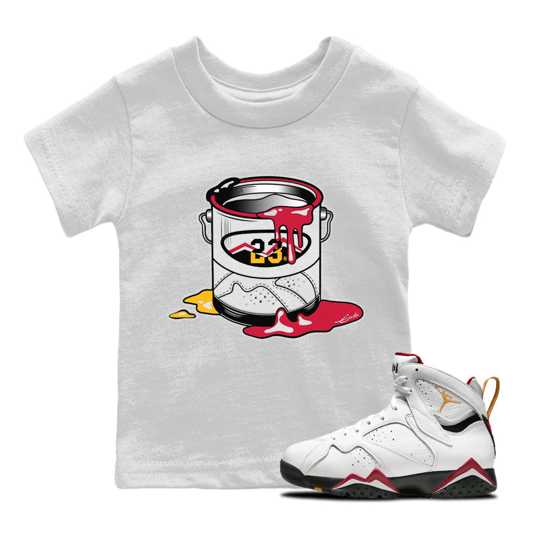 Jordan 7 Cardinal Shirt To Match Jordans Bucket Sneaker Tees Jordan 7 Cardinal Drip Gear Zone Sneaker Matching Clothing Kids Shirts