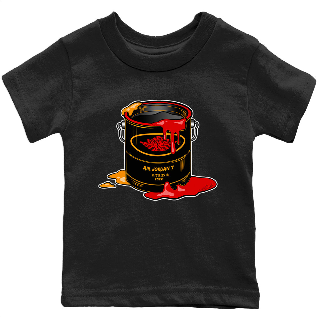 Jordan 7 Citrus Shirt To Match Jordans Bucket Sneaker Tees Jordan 7 Citrus Drip Gear Zone Sneaker Matching Clothing Kids Shirts