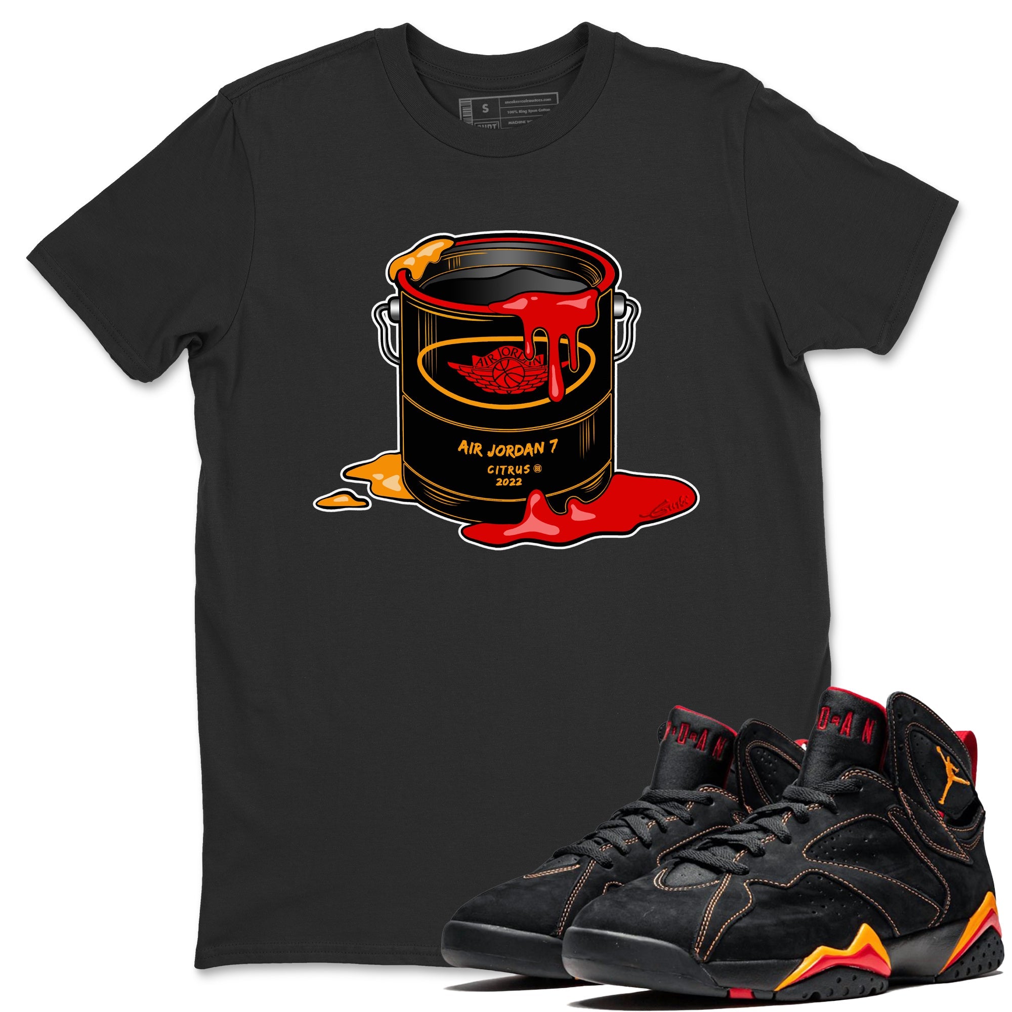 Jordan 7 Citrus Shirt To Match Jordans Bucket Sneaker Tees Jordan 7 Citrus Drip Gear Zone Sneaker Matching Clothing Unisex Shirts