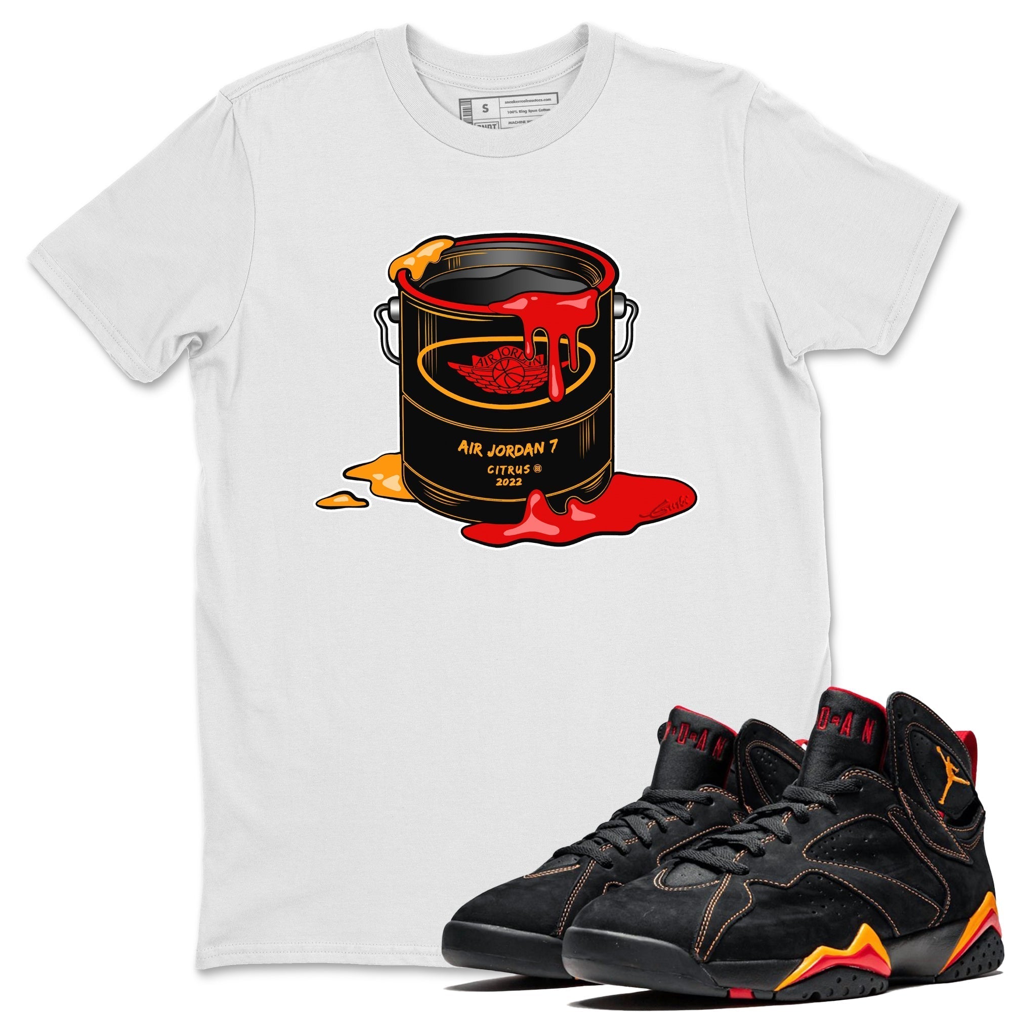 Jordan 7 Citrus Shirt To Match Jordans Bucket Sneaker Tees Jordan 7 Citrus Drip Gear Zone Sneaker Matching Clothing Unisex Shirts
