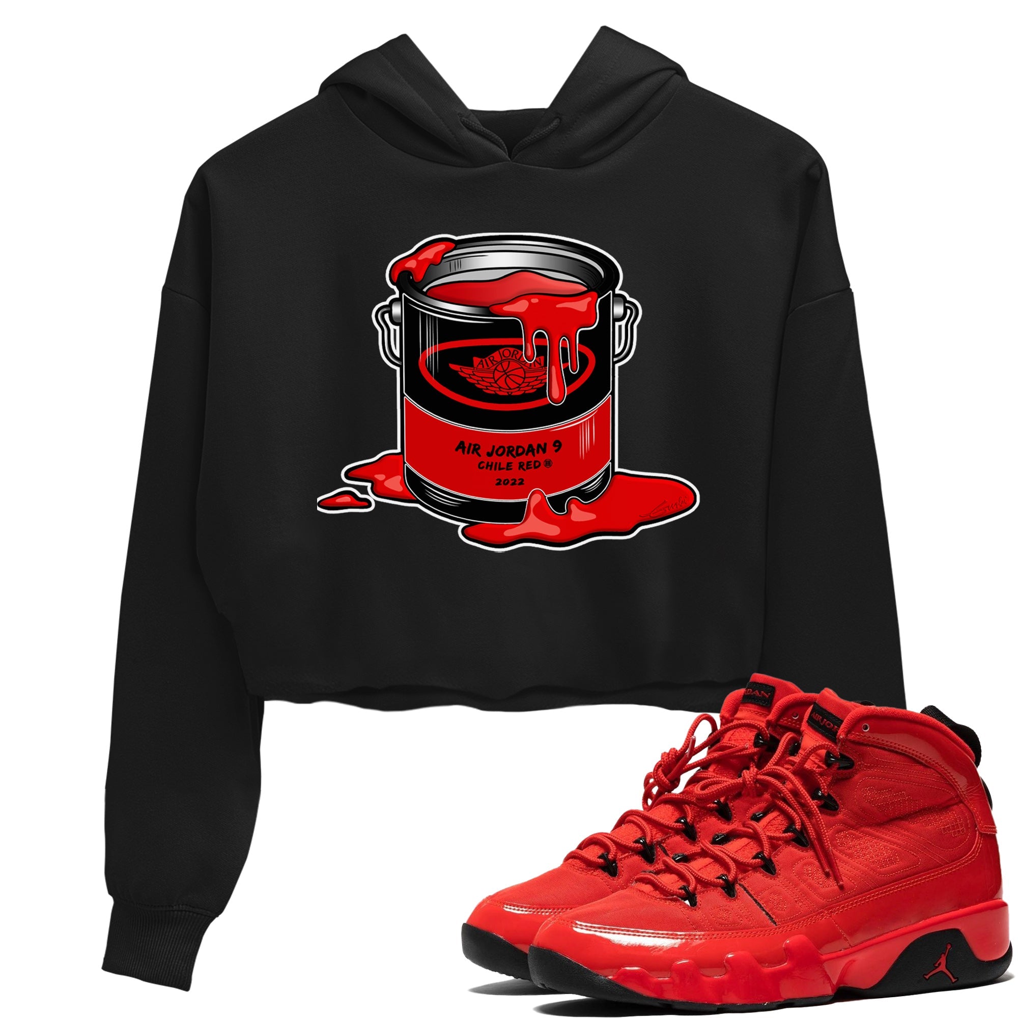 Jordan 9 Chile Red Shirt To Match Jordans Bucket Sneaker Tees Jordan 9 Chile Red Drip Gear Zone Sneaker Matching Clothing Women's Shirts