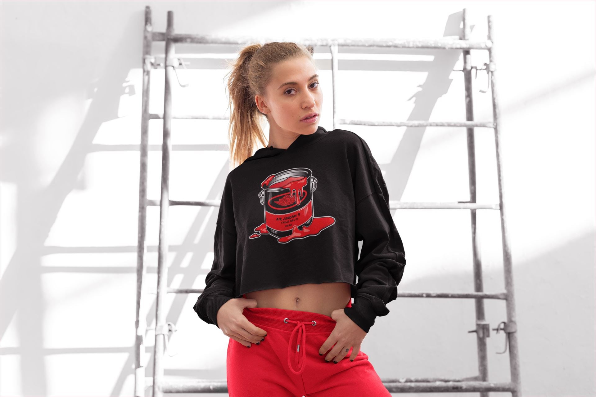 Jordan 9 Chile Red Shirt To Match Jordans Bucket Sneaker Tees Jordan 9 Chile Red Drip Gear Zone Sneaker Matching Clothing Women's Shirts