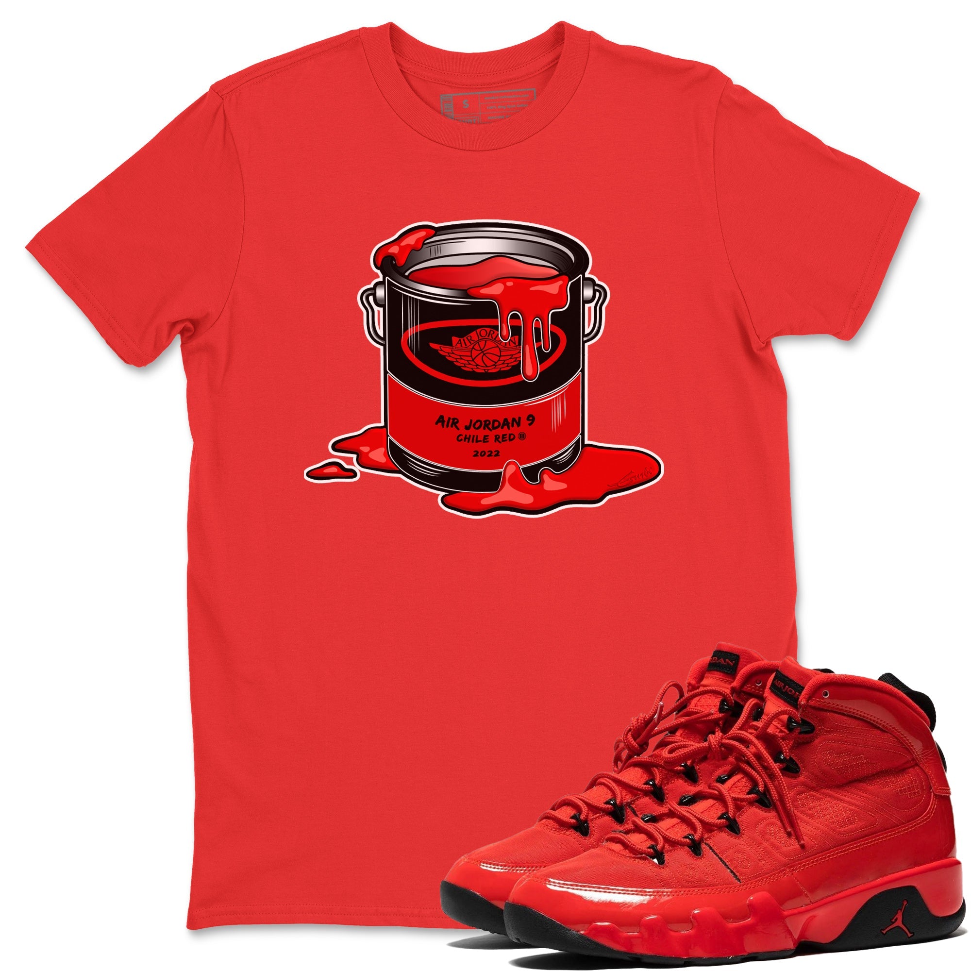 Jordan 9 Chile Red Shirt To Match Jordans Bucket Sneaker Tees Jordan 9 Chile Red Drip Gear Zone Sneaker Matching Clothing Unisex Shirts
