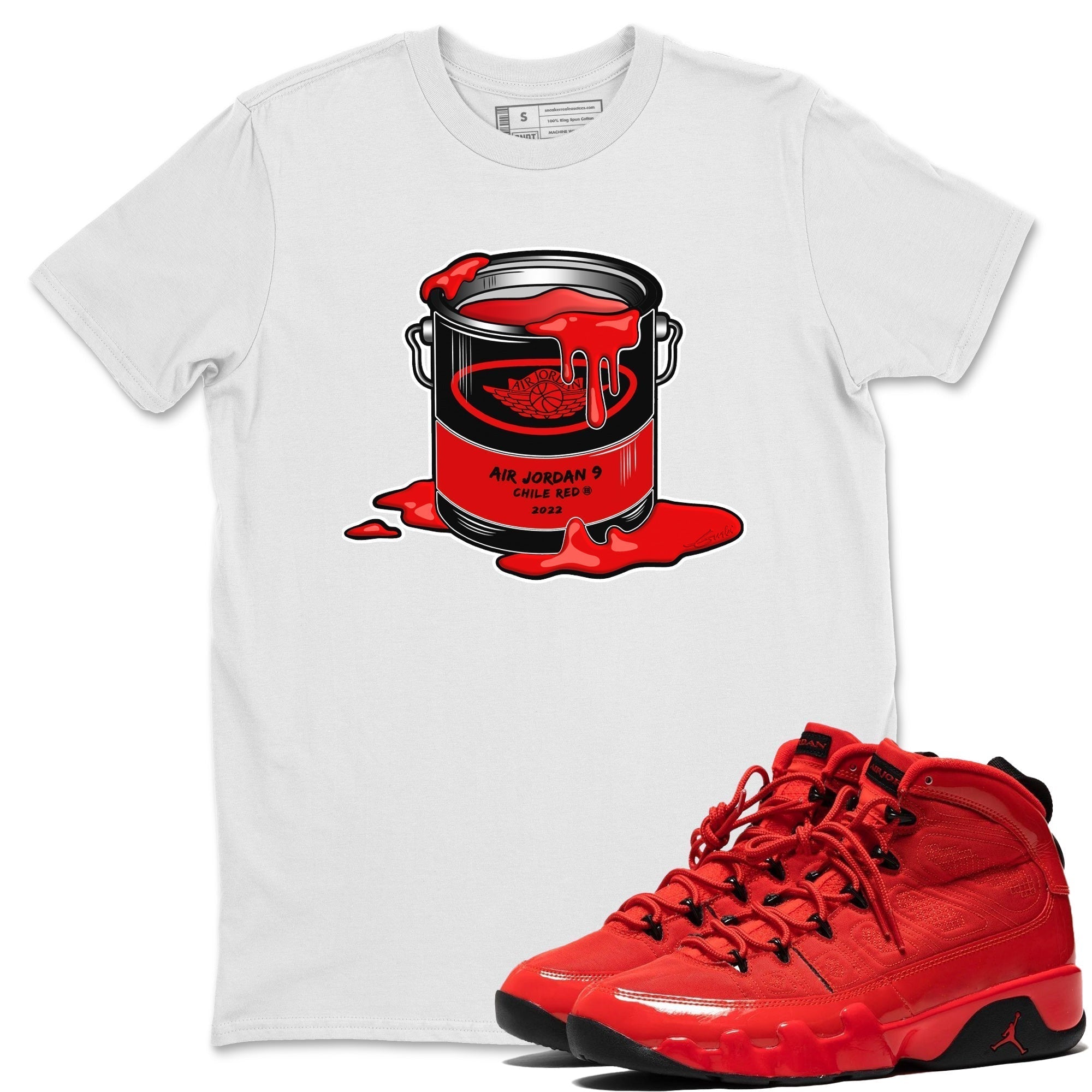 Jordan 9 Chile Red Shirt To Match Jordans Bucket Sneaker Tees Jordan 9 Chile Red Drip Gear Zone Sneaker Matching Clothing Unisex Shirts