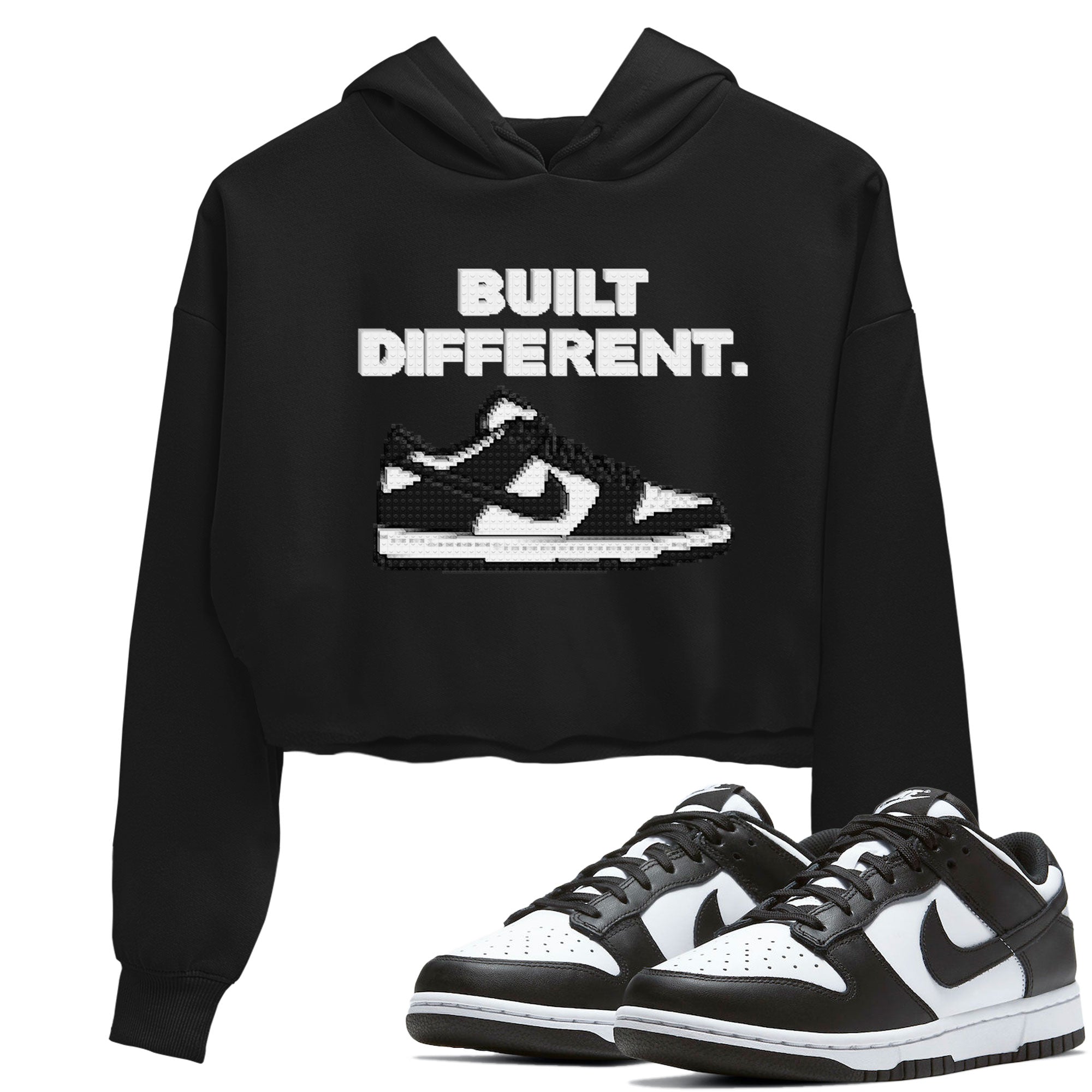 Dunk Low Panda Dunks Black White shirt to match jordans Built Different sneaker tees Dunk Panda Drip Gear Zone Sneaker Matching Cotton Shirt Black 1 crop length shirt