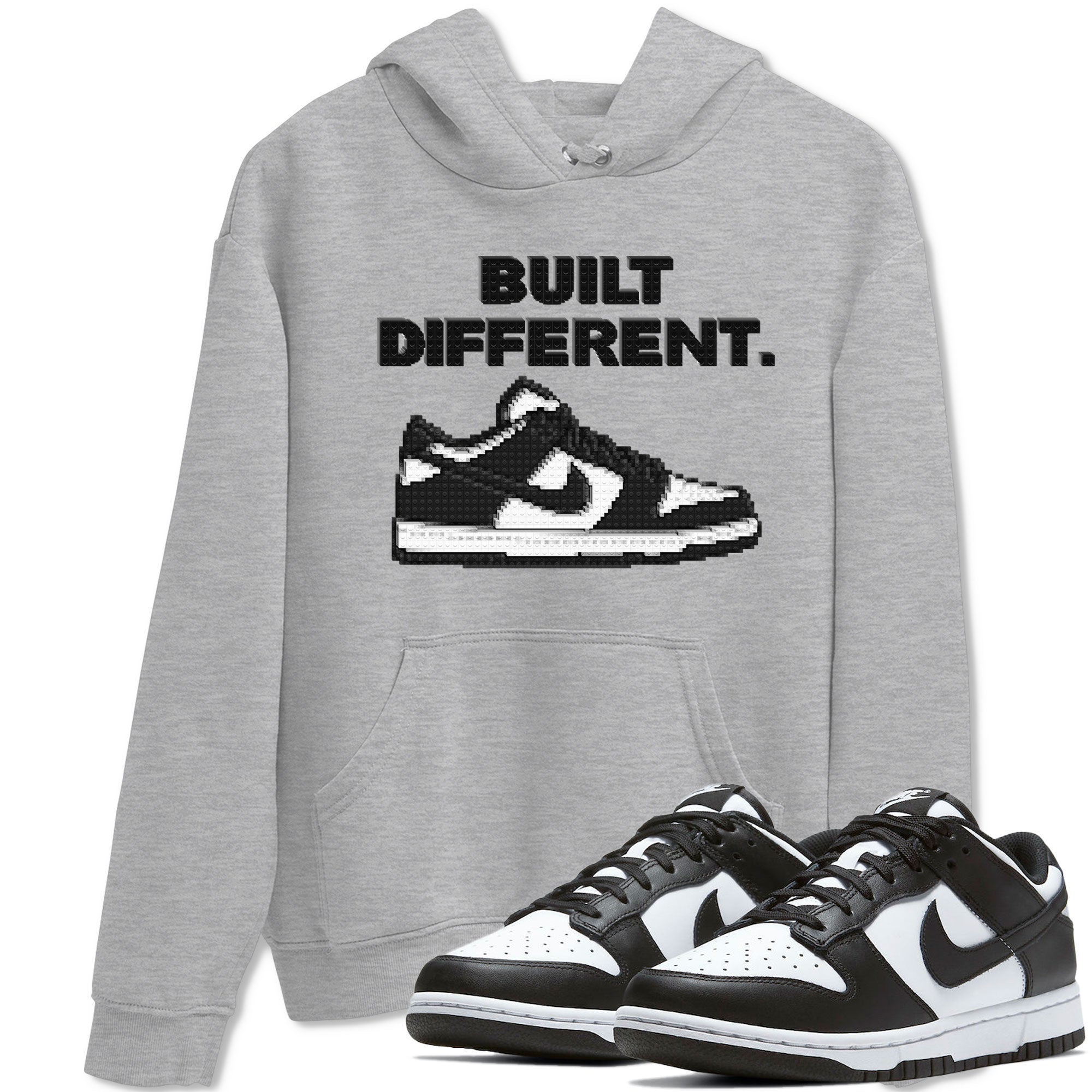 Dunk Low Panda Dunks Black White shirt to match jordans Built Different sneaker tees Dunk Panda Drip Gear Zone Sneaker Matching Cotton Shirt unisex cotton Heather Grey 1 crew neck shirt