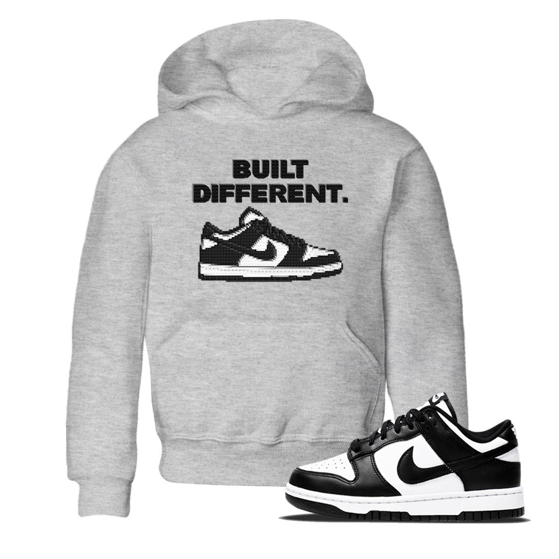 Dunk Low Panda Dunks Black White shirt to match jordans Built Different sneaker tees Dunk Panda Drip Gear Zone Sneaker Matching Cotton Shirt baby toddler Heather Grey 1 cotton Shirt