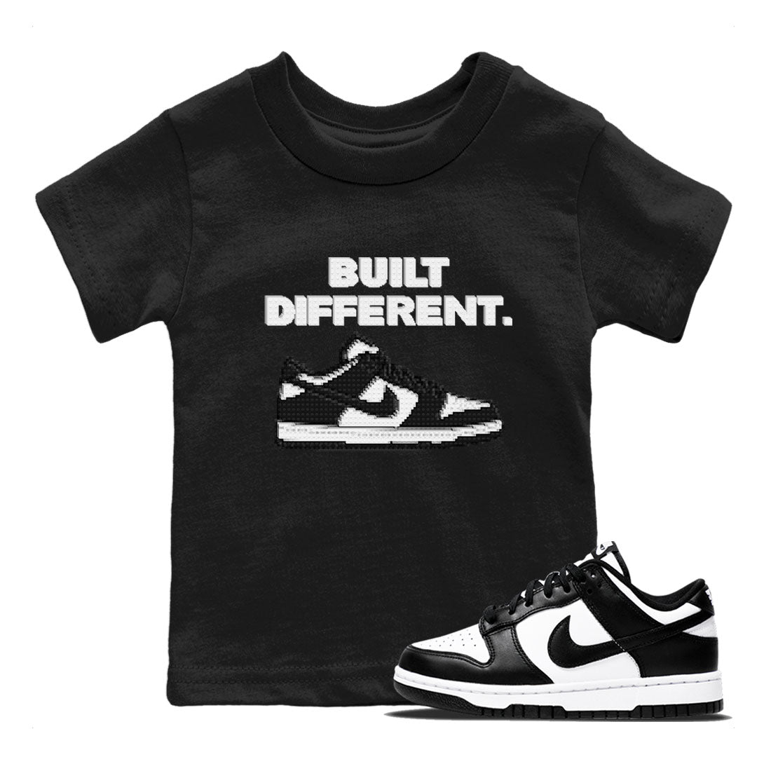Dunk Low Panda Dunks Black White shirt to match jordans Built Different sneaker tees Dunk Panda Drip Gear Zone Sneaker Matching Cotton Shirt baby toddler Black 1 cotton Shirt