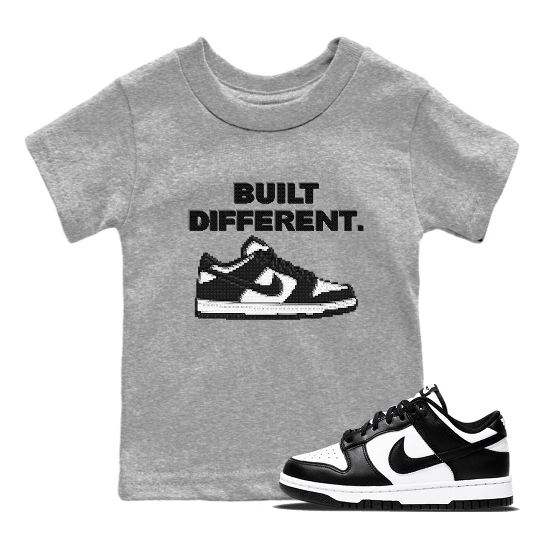 Dunk Low Panda Dunks Black White shirt to match jordans Built Different sneaker tees Dunk Panda Drip Gear Zone Sneaker Matching Cotton Shirt baby toddler Heather Grey 1 cotton Shirt