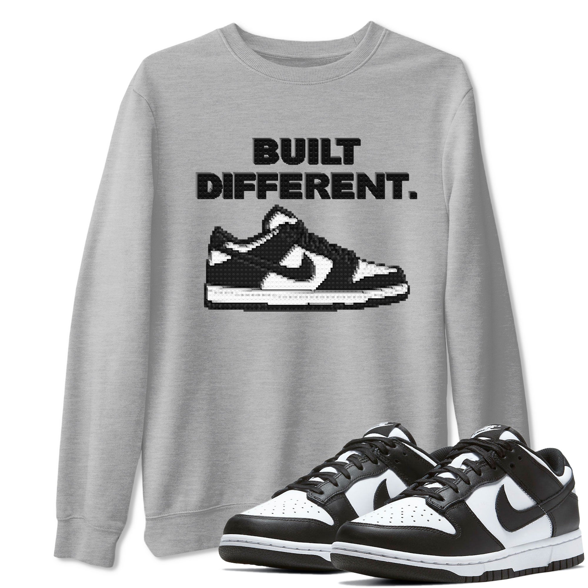 Dunk Low Panda Dunks Black White shirt to match jordans Built Different sneaker tees Dunk Panda Drip Gear Zone Sneaker Matching Cotton Shirt unisex cotton Heather Grey 1 crew neck shirt