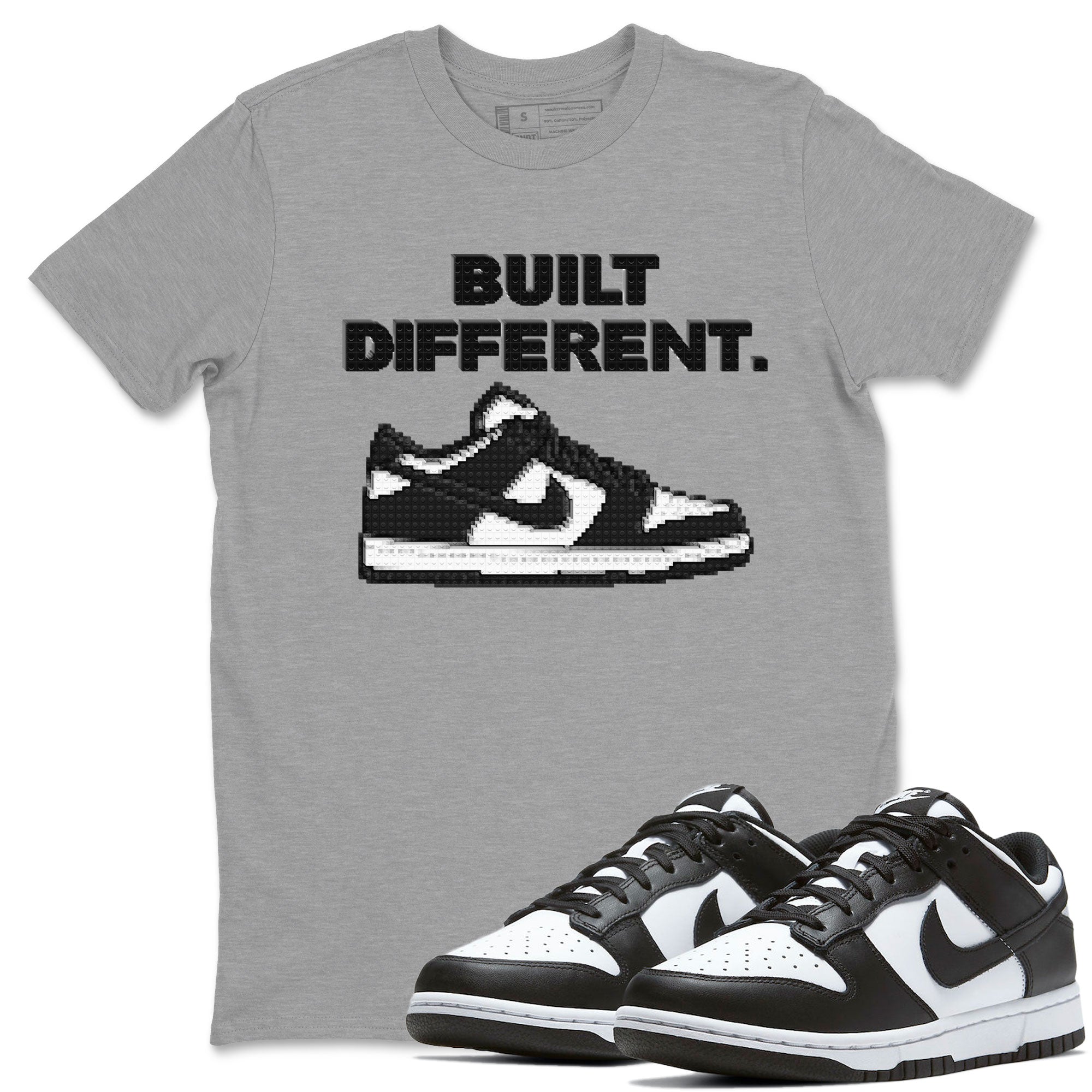 Dunk Low Panda Dunks Black White shirt to match jordans Built Different sneaker tees Dunk Panda Drip Gear Zone Sneaker Matching Cotton Shirt unisex cotton Heather Grey 1 crew neck shirt