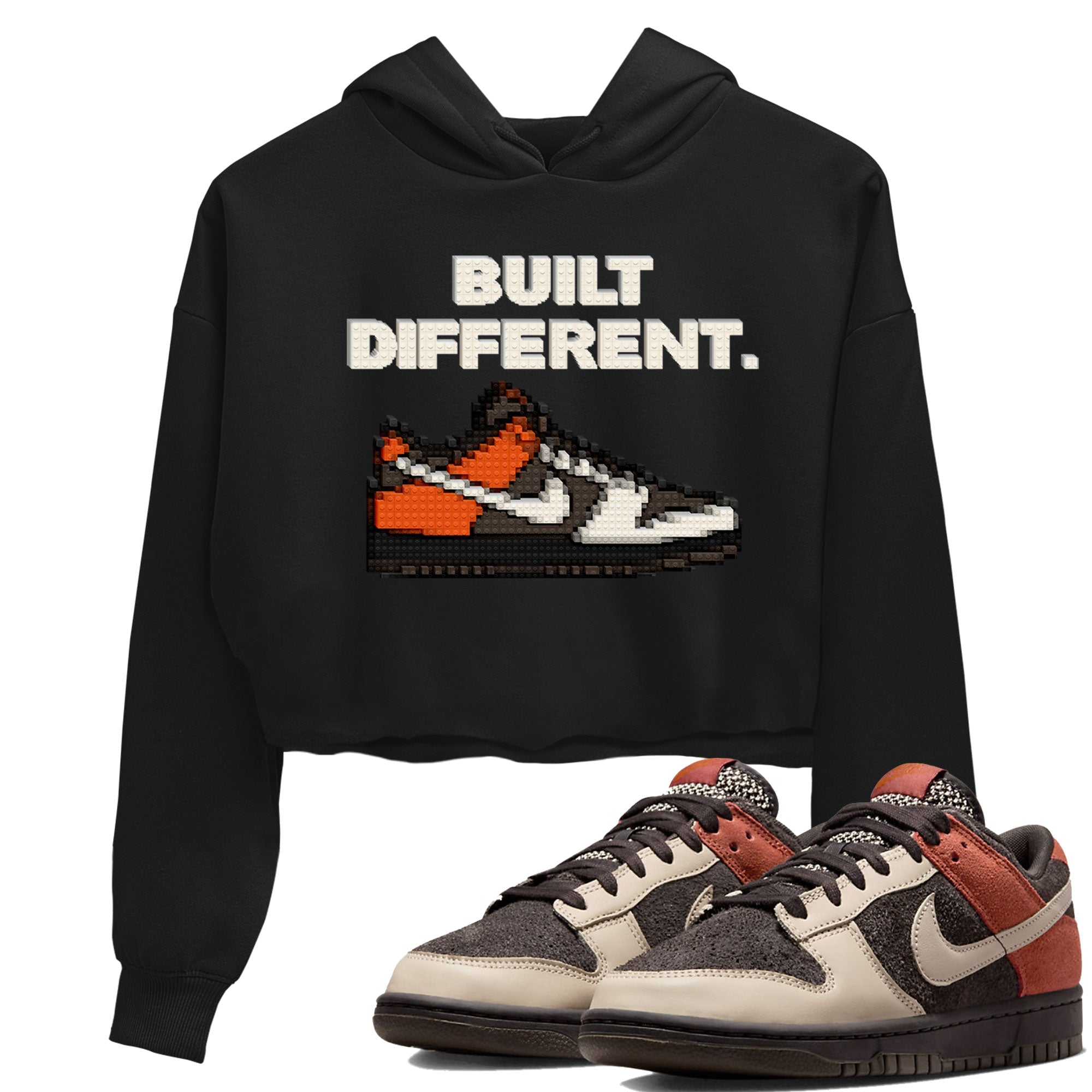Dunk Red Panda shirt to match jordans Built Different sneaker tees Dunks Red Panda Drip Gear Zone Sneaker Matching Cotton Shirt Black 1 crop length shirt