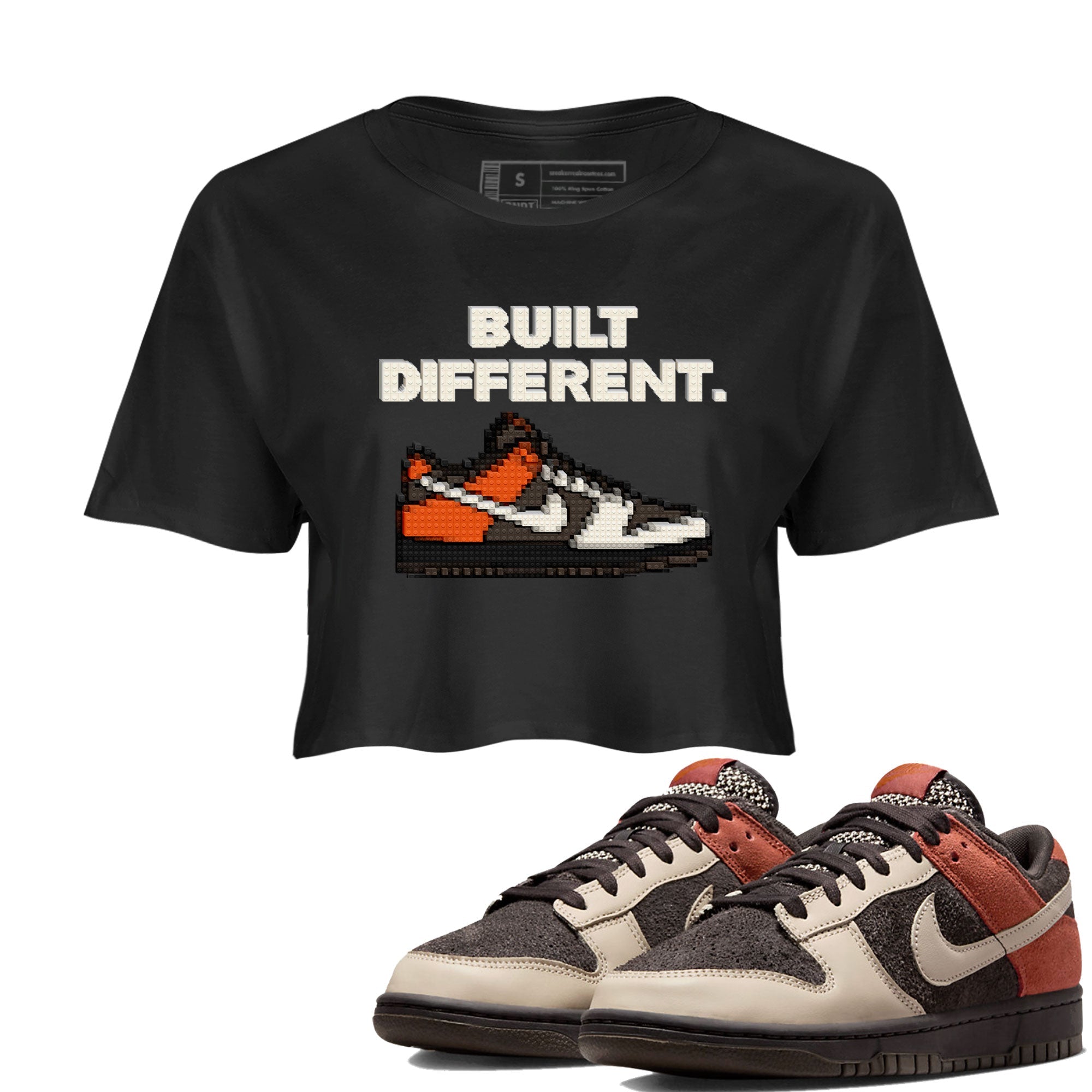Dunk Red Panda shirt to match jordans Built Different sneaker tees Dunks Red Panda Drip Gear Zone Sneaker Matching Cotton Shirt Black 1 crop length shirt