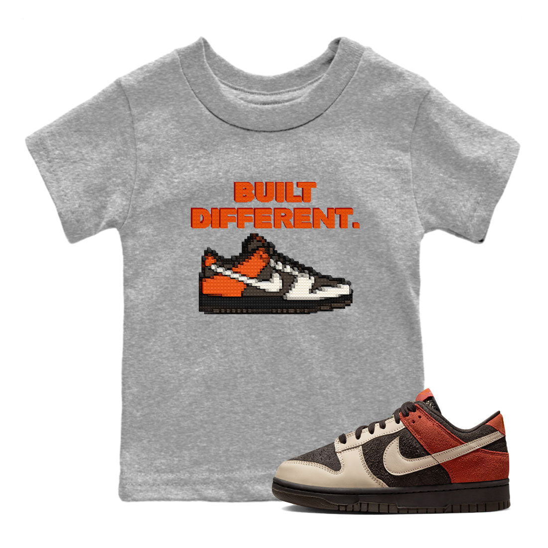 Dunk Red Panda shirt to match jordans Built Different sneaker tees Dunks Red Panda Drip Gear Zone Sneaker Matching Cotton Shirt baby toddler Heather Grey 1 cotton Shirt