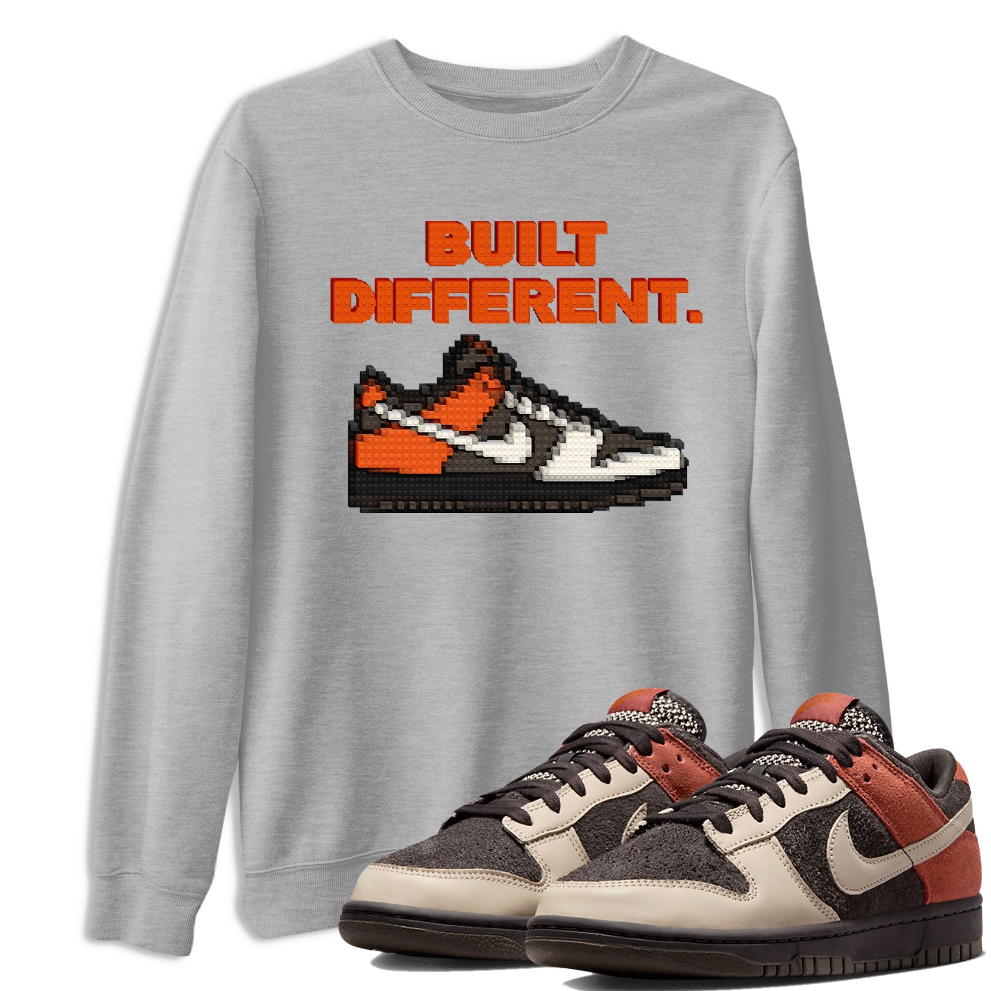 Dunk Red Panda shirt to match jordans Built Different sneaker tees Dunks Red Panda Drip Gear Zone Sneaker Matching Cotton Shirt unisex cotton Heather Grey 1 crew neck shirt