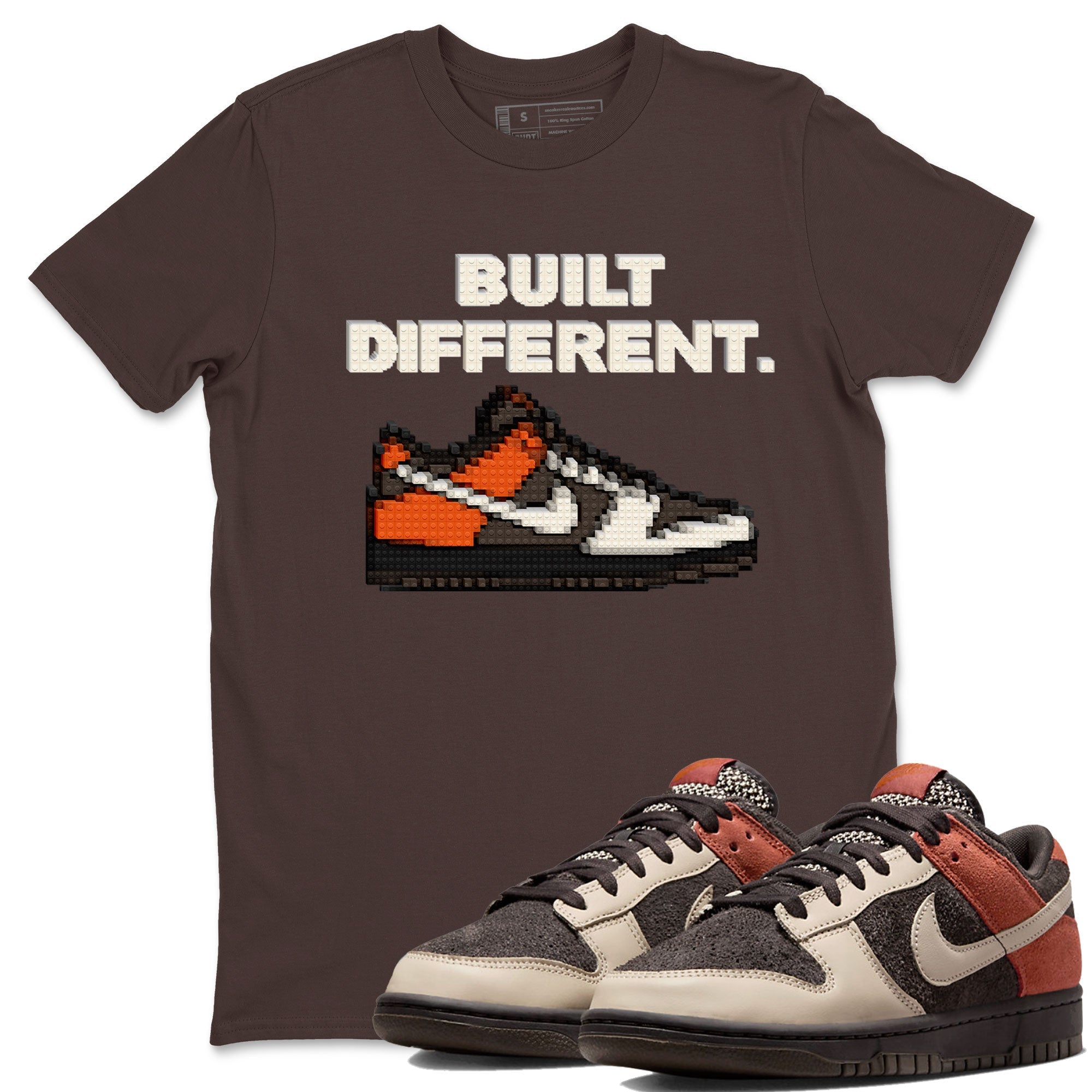 Dunk Red Panda shirt to match jordans Built Different sneaker tees Dunks Red Panda Drip Gear Zone Sneaker Matching Cotton Shirt unisex cotton Dark Chocolate 1 crew neck shirt