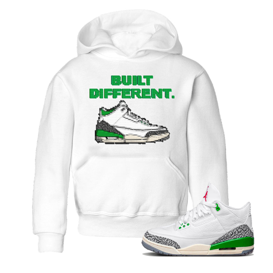 Air Jordan 3 Lucky Green Sneaker Tees Drip Gear Zone Built Different Sneaker Tees Air Jordan 3 WMNS Lucky Green Shirt Kids Shirts White 1