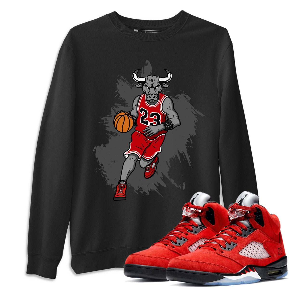Jordan 5 Raging Bull Shirt To Match Jordans Bull Figure Sneaker Tees Jordan 5 Raging Bull Drip Gear Zone Sneaker Matching Clothing Unisex Shirts