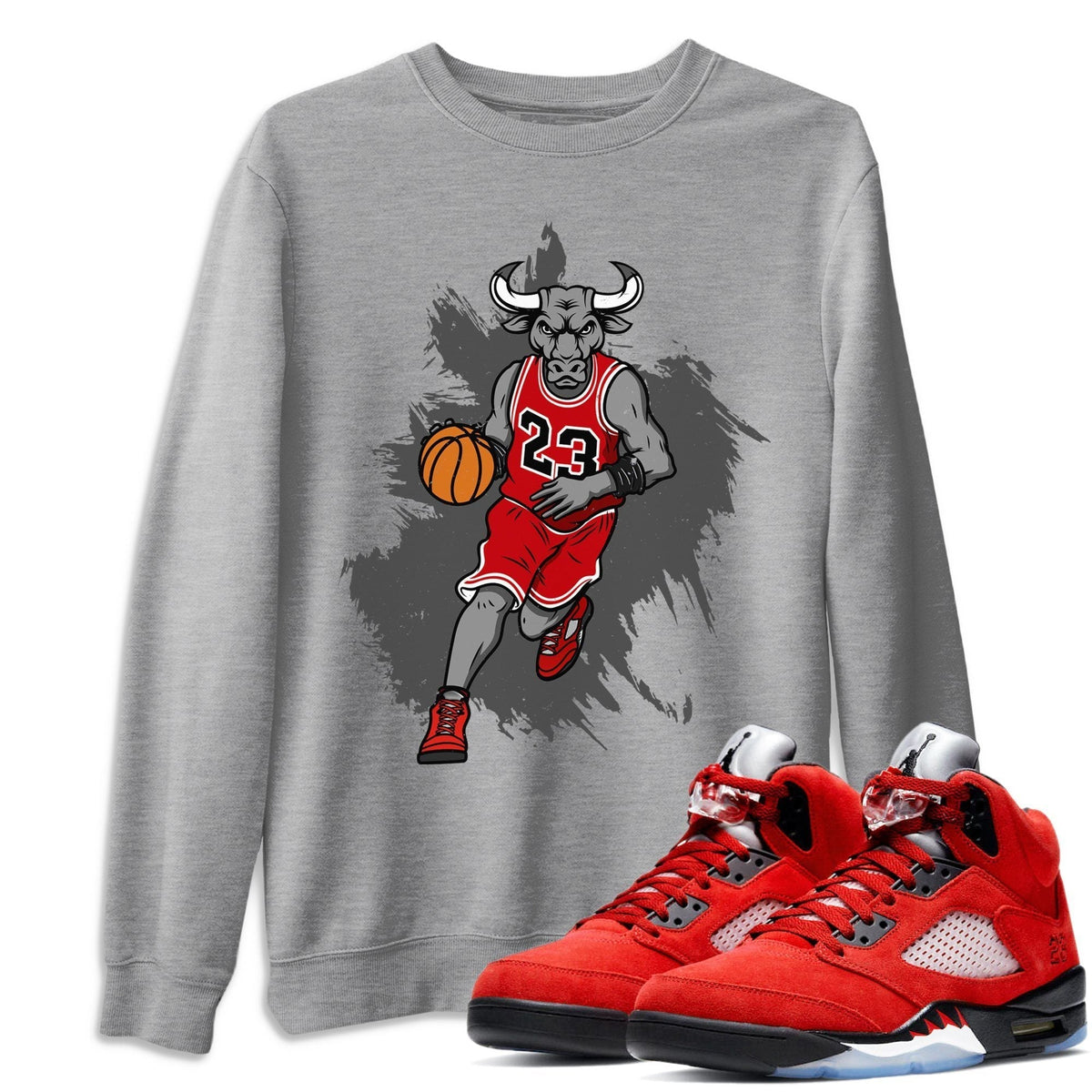 Jordan 5 Raging Bull Shirt To Match Jordans Bull Figure Sneaker Tees Jordan 5 Raging Bull Drip Gear Zone Sneaker Matching Clothing Unisex Shirts