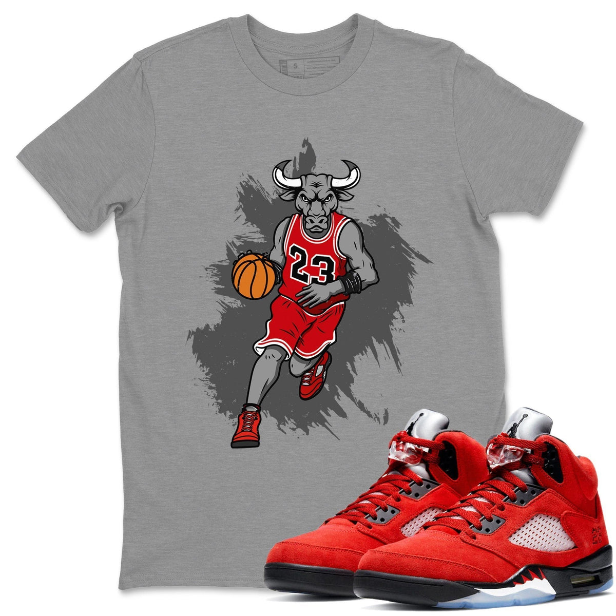 Jordan 5 Raging Bull Shirt To Match Jordans Bull Figure Sneaker Tees Jordan 5 Raging Bull Drip Gear Zone Sneaker Matching Clothing Unisex Shirts