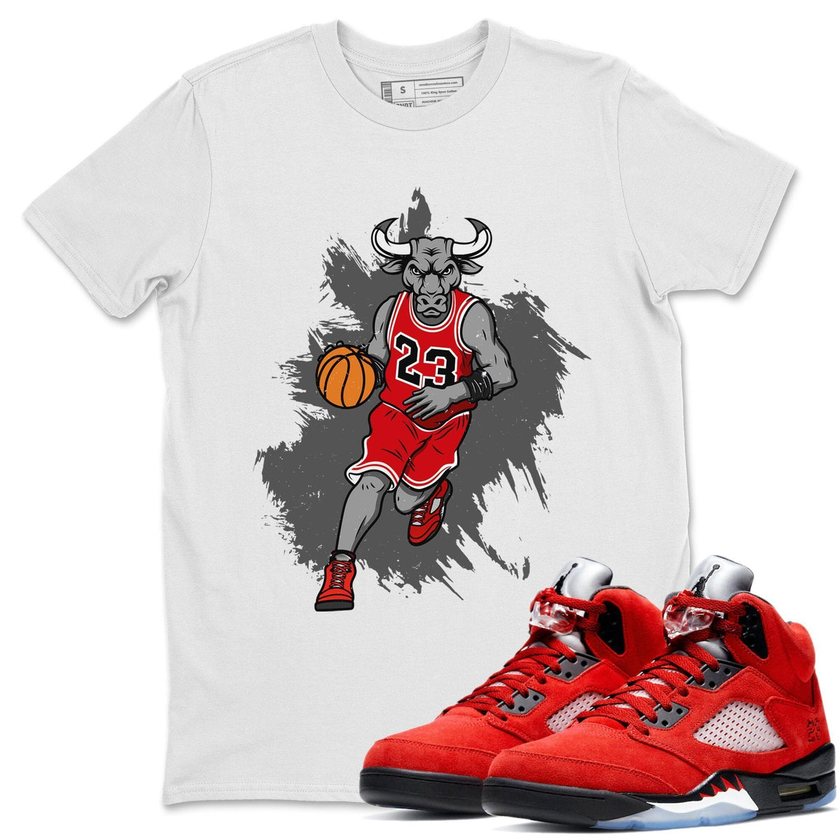 Jordan 5 Raging Bull Shirt To Match Jordans Bull Figure Sneaker Tees Jordan 5 Raging Bull Drip Gear Zone Sneaker Matching Clothing Unisex Shirts