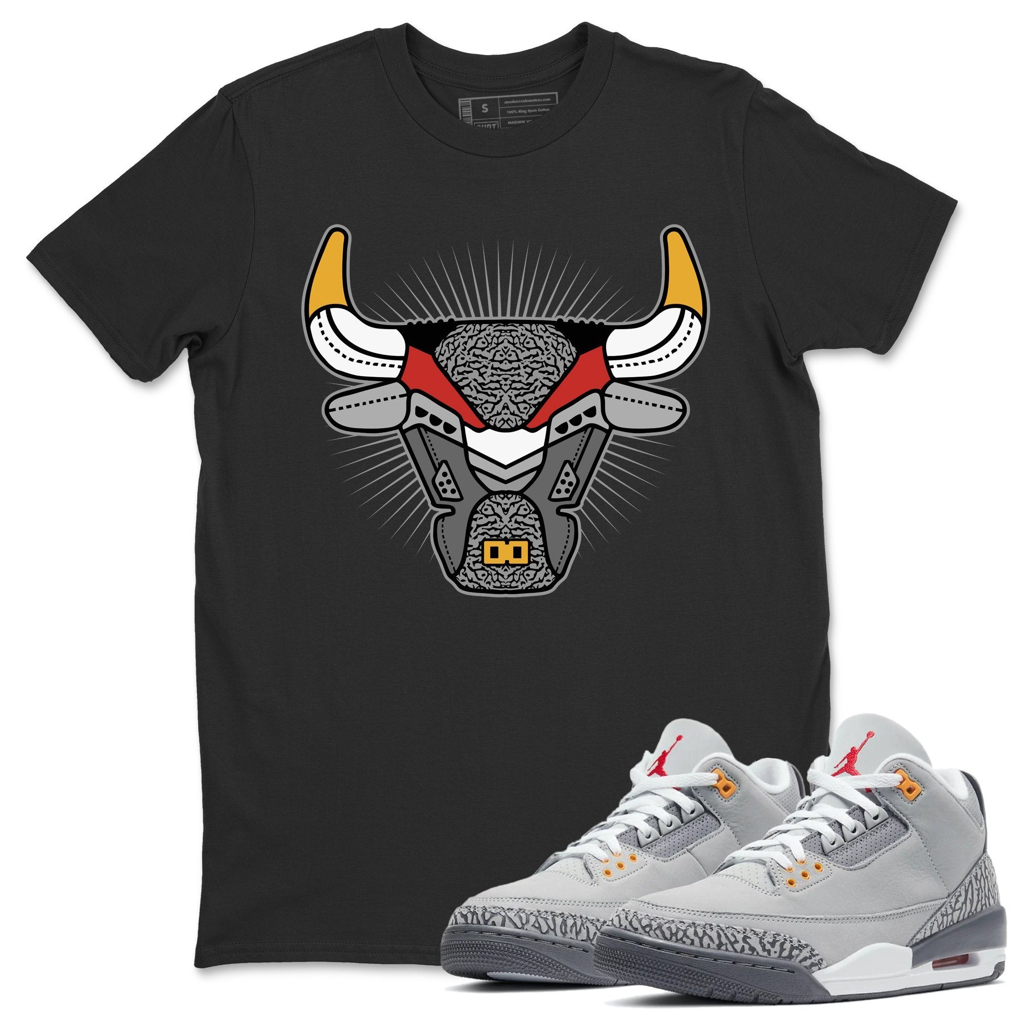 Jordan 3 Cool Grey Shirt To Match Jordans Bull Head Sneaker Tees Jordan 3 Cool Grey Drip Gear Zone Sneaker Matching Clothing Unisex Shirts