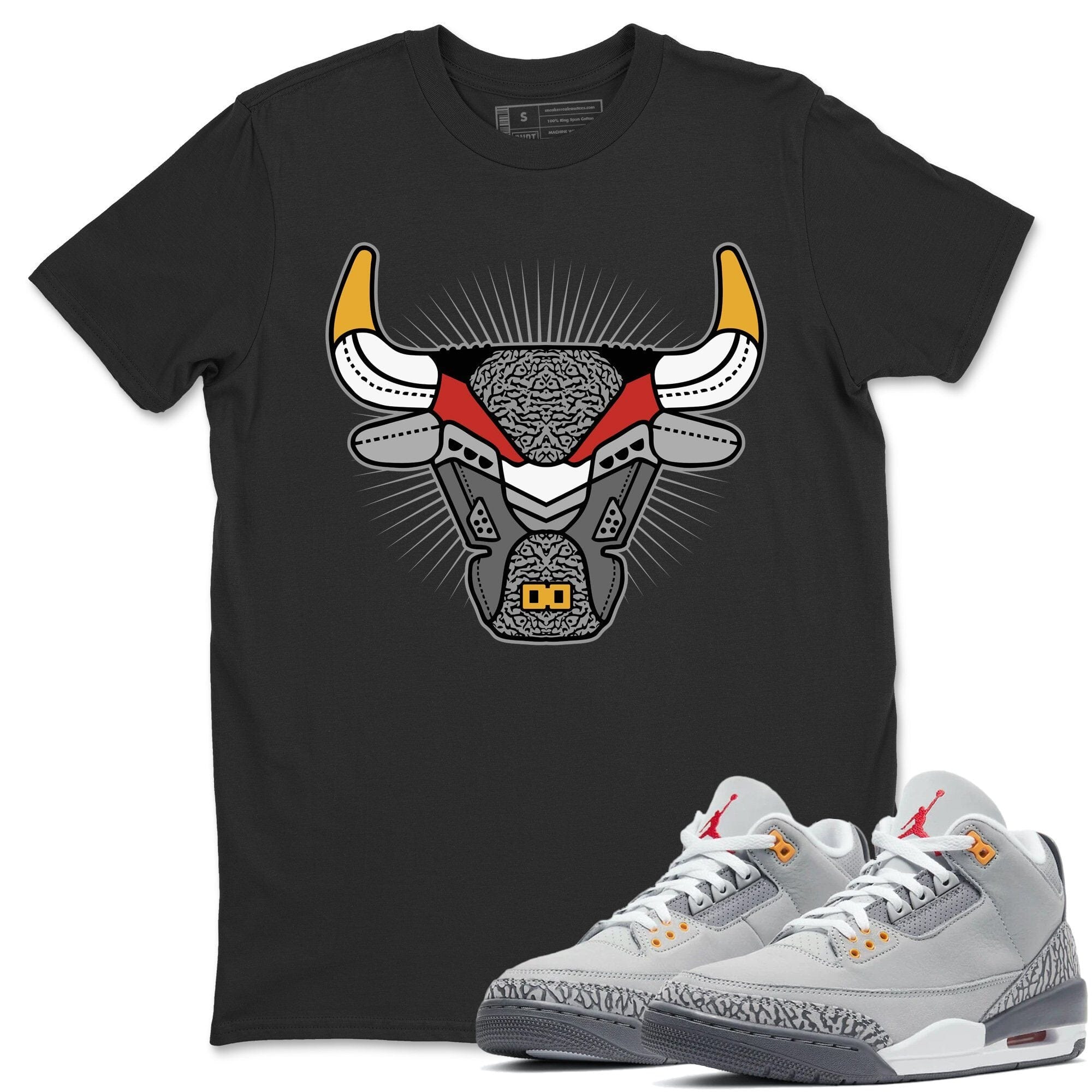Jordan 3 Cool Grey Shirt To Match Jordans Bull Head Sneaker Tees Jordan 3 Cool Grey Drip Gear Zone Sneaker Matching Clothing Unisex Shirts