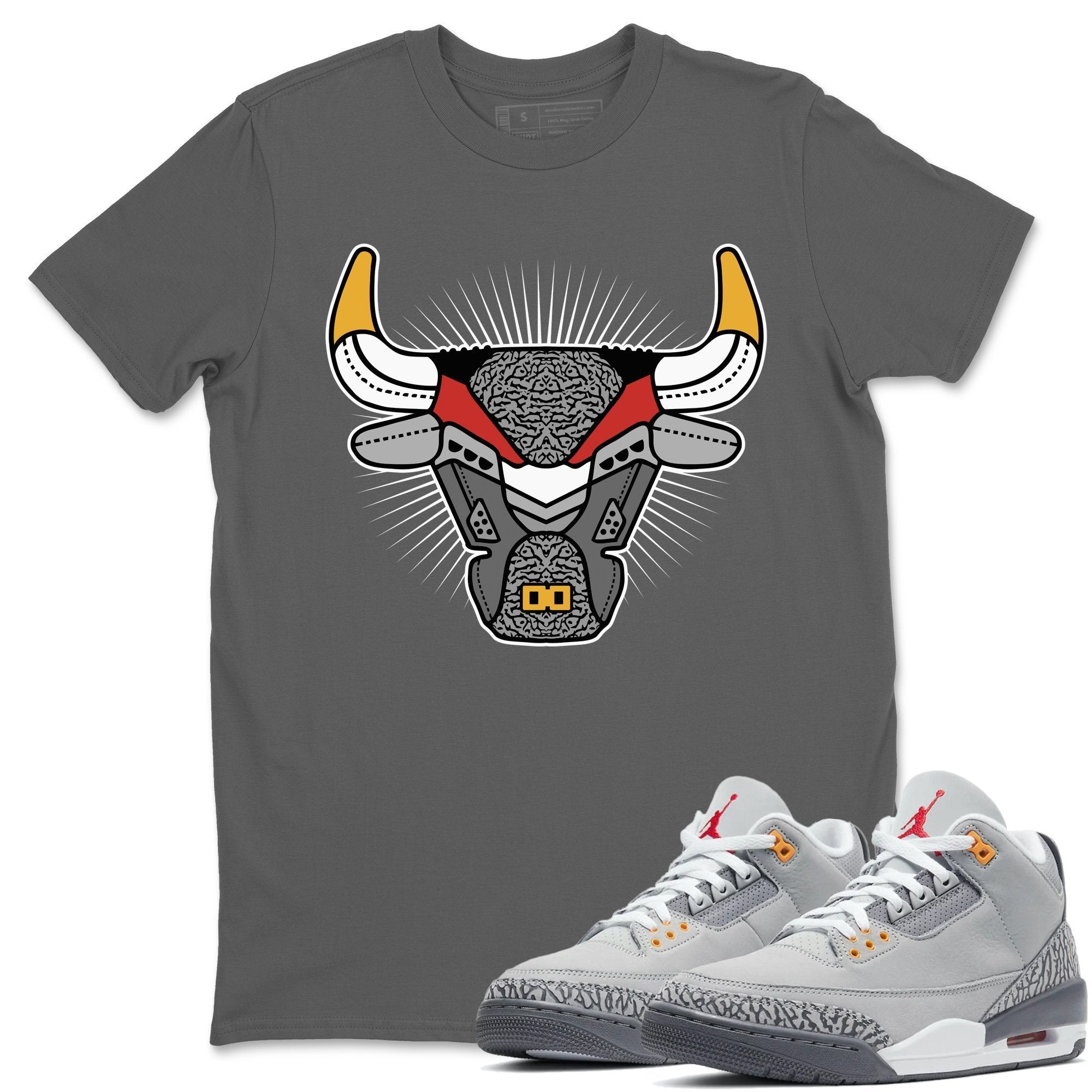 Jordan 3 Cool Grey Shirt To Match Jordans Bull Head Sneaker Tees Jordan 3 Cool Grey Drip Gear Zone Sneaker Matching Clothing Unisex Shirts