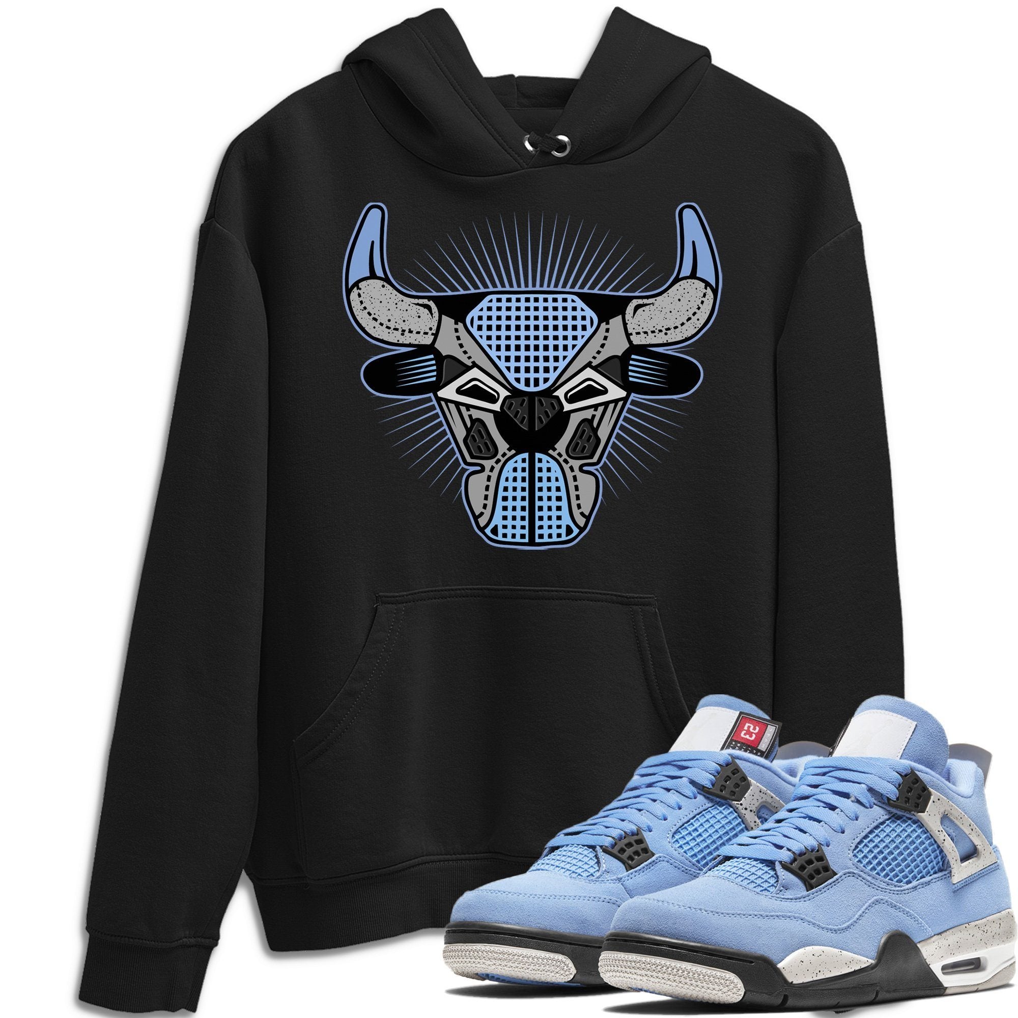 Jordan 4 University Blue Shirt To Match Jordans Bull Head Sneaker Tees Jordan 4 University Blue Drip Gear Zone Sneaker Matching Clothing Unisex Shirts