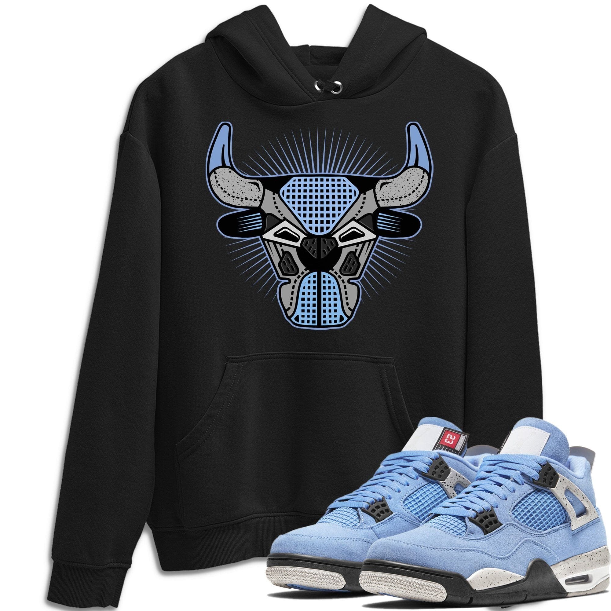 Jordan 4 University Blue Shirt To Match Jordans Bull Head Sneaker Tees Jordan 4 University Blue Drip Gear Zone Sneaker Matching Clothing Unisex Shirts