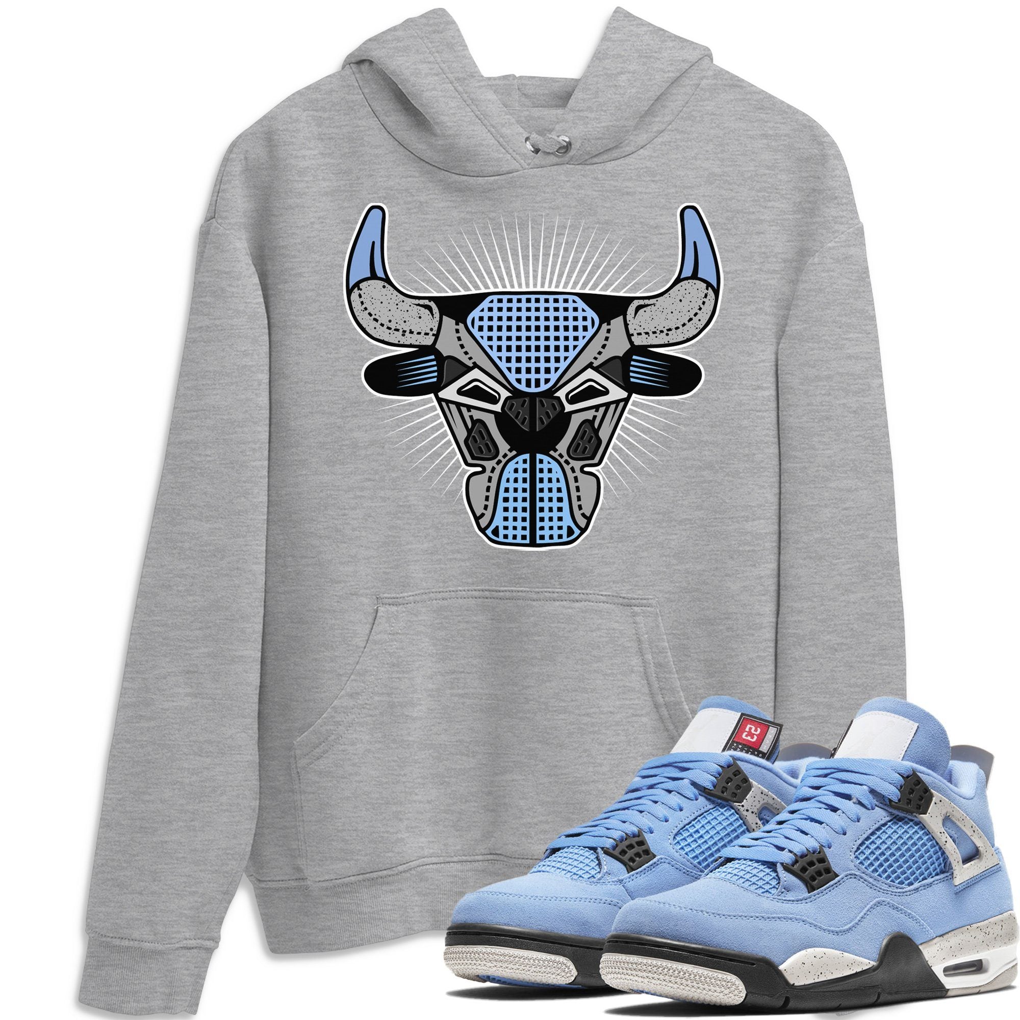 Jordan 4 University Blue Shirt To Match Jordans Bull Head Sneaker Tees Jordan 4 University Blue Drip Gear Zone Sneaker Matching Clothing Unisex Shirts