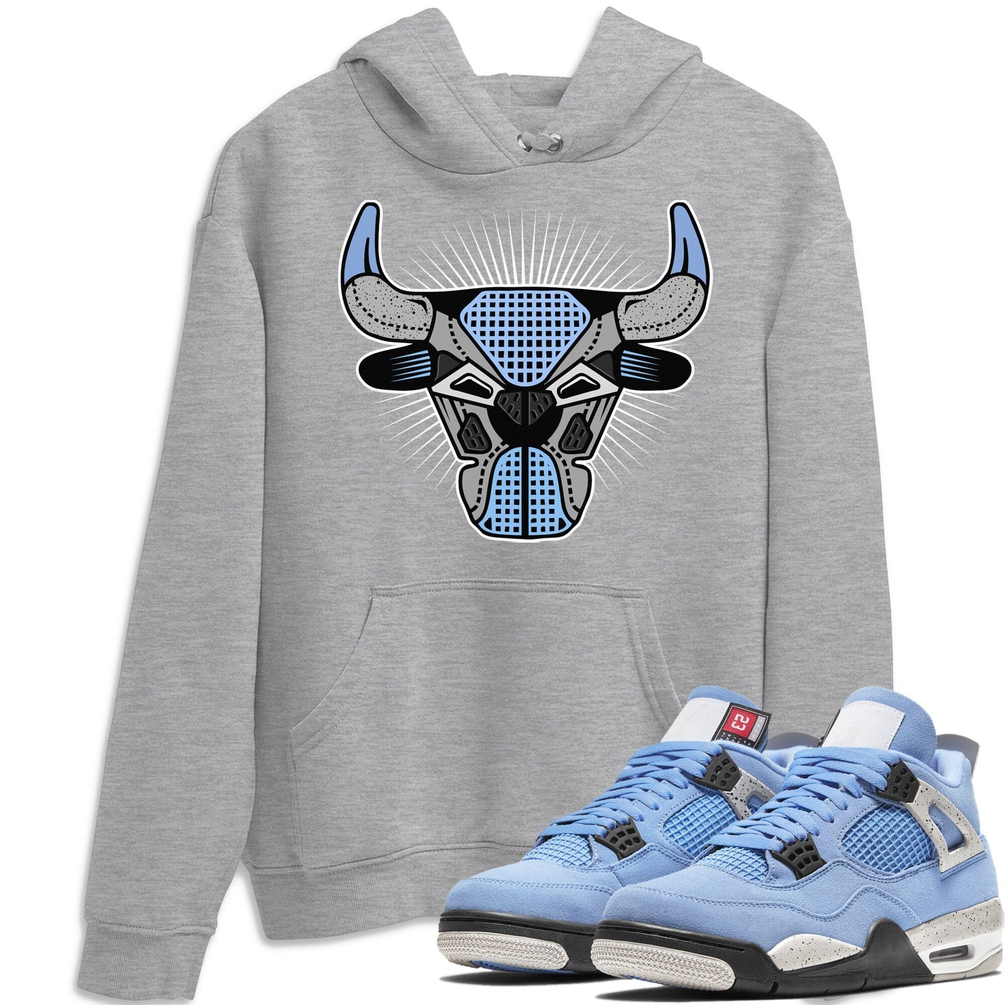 Jordan 4 University Blue Shirt To Match Jordans Bull Head Sneaker Tees Jordan 4 University Blue Drip Gear Zone Sneaker Matching Clothing Unisex Shirts