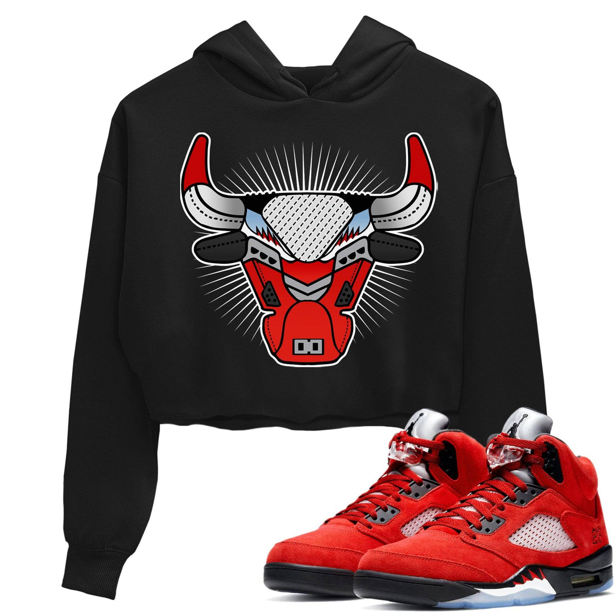 Jordan 5 Raging Bull Sneaker Matching T-Shirt Bull Head Sneaker Tees Jordan 5 Raging Bull Sneaker Release Tees Women's Shirts
