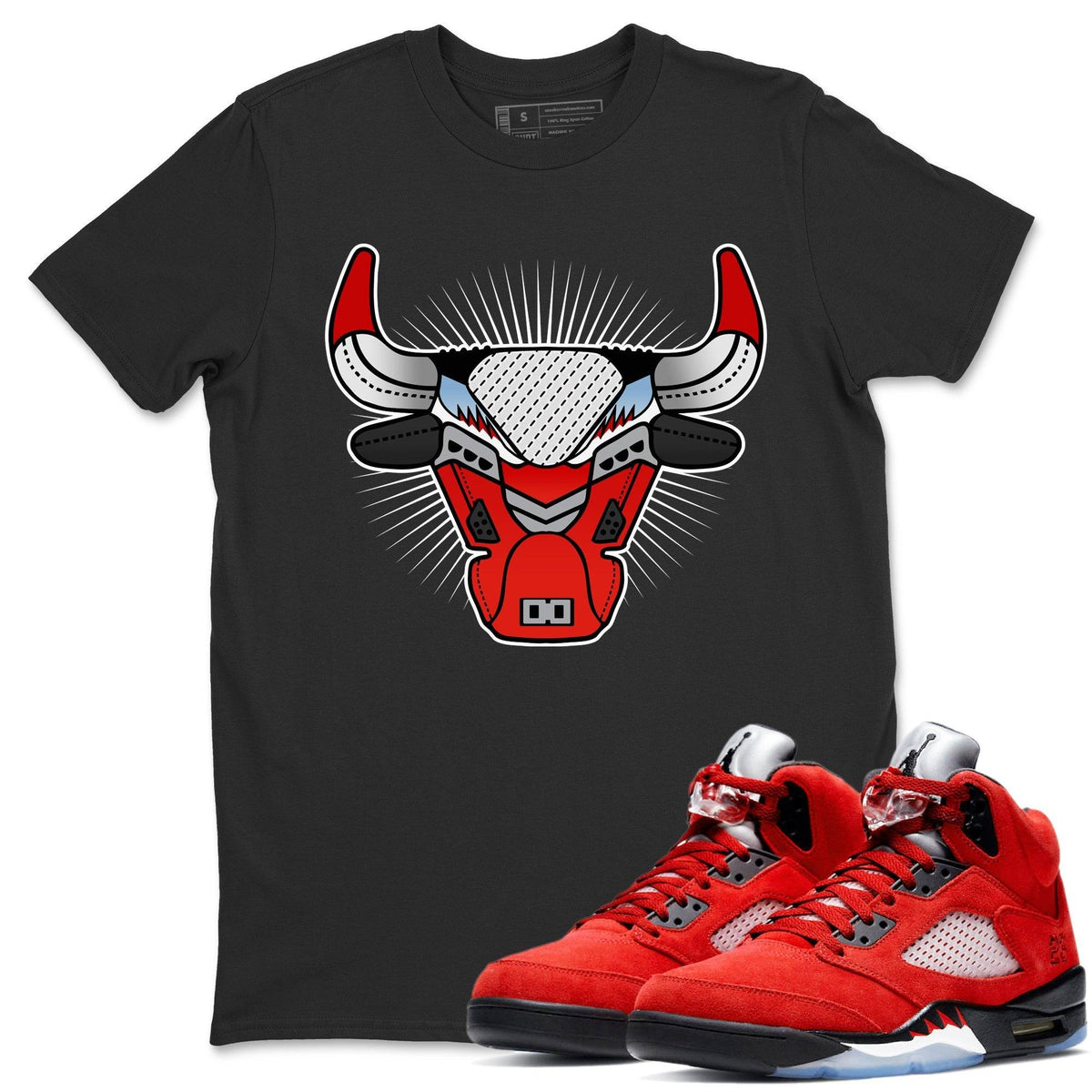 Jordan 5 Raging Bull Shirt To Match Jordans Bull Head Sneaker Tees Jordan 5 Raging Bull Drip Gear Zone Sneaker Matching Clothing Unisex Shirts