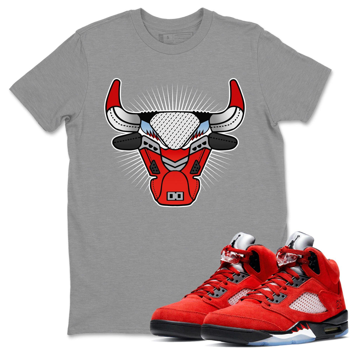 Jordan 5 Raging Bull Shirt To Match Jordans Bull Head Sneaker Tees Jordan 5 Raging Bull Drip Gear Zone Sneaker Matching Clothing Unisex Shirts