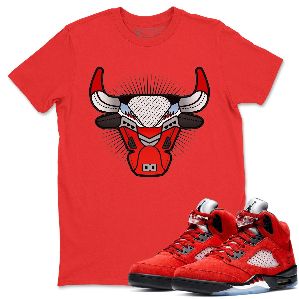 Jordan 5 Raging Bull Shirt To Match Jordans Bull Head Sneaker Tees Jordan 5 Raging Bull Drip Gear Zone Sneaker Matching Clothing Unisex Shirts