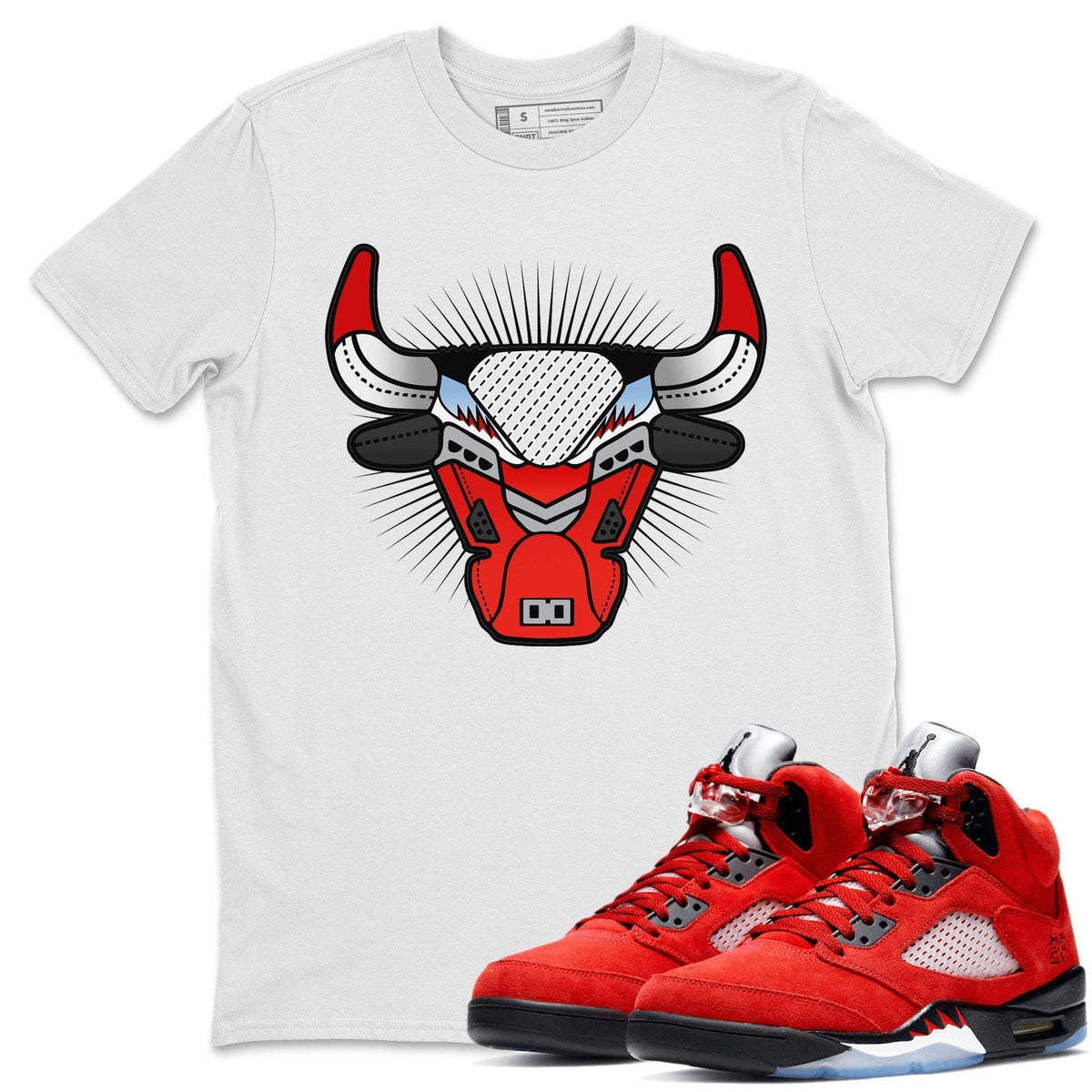Jordan 5 Raging Bull Shirt To Match Jordans Bull Head Sneaker Tees Jordan 5 Raging Bull Drip Gear Zone Sneaker Matching Clothing Unisex Shirts