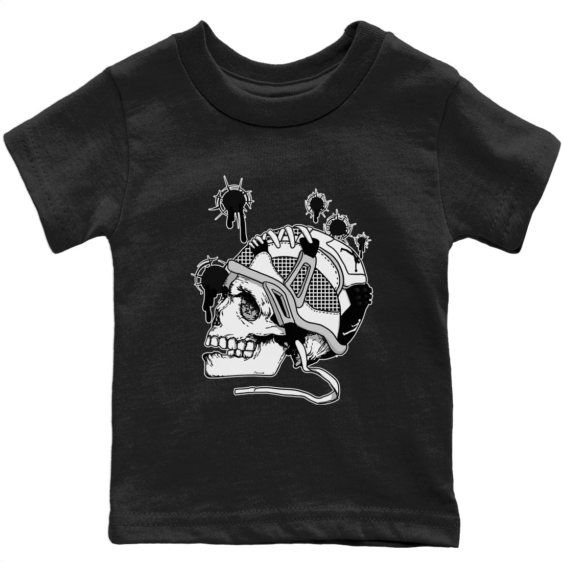 Jordan 4 Military Black Sneaker Matching T-Shirt Bullet Holes Sneaker Tees Jordan 4 Military Black Sneaker Release Tees Kids Shirts