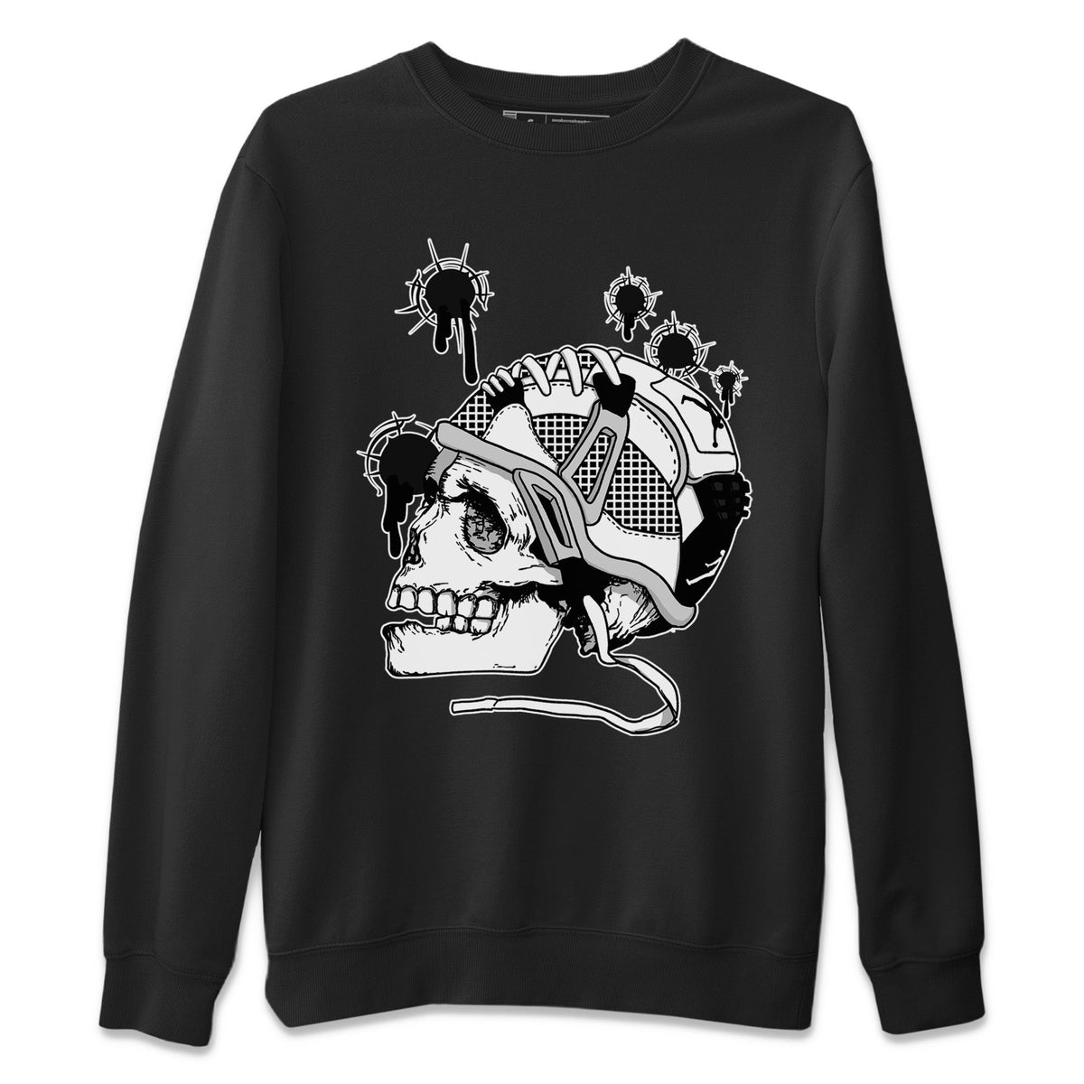 Jordan 4 Military Black Sneaker Matching T-Shirt Bullet Holes Sneaker Tees Jordan 4 Military Black Sneaker Release Tees Crew Neck Tees