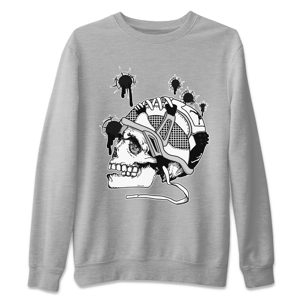 Jordan 4 Military Black Sneaker Matching T-Shirt Bullet Holes Sneaker Tees Jordan 4 Military Black Sneaker Release Tees Crew Neck Tees