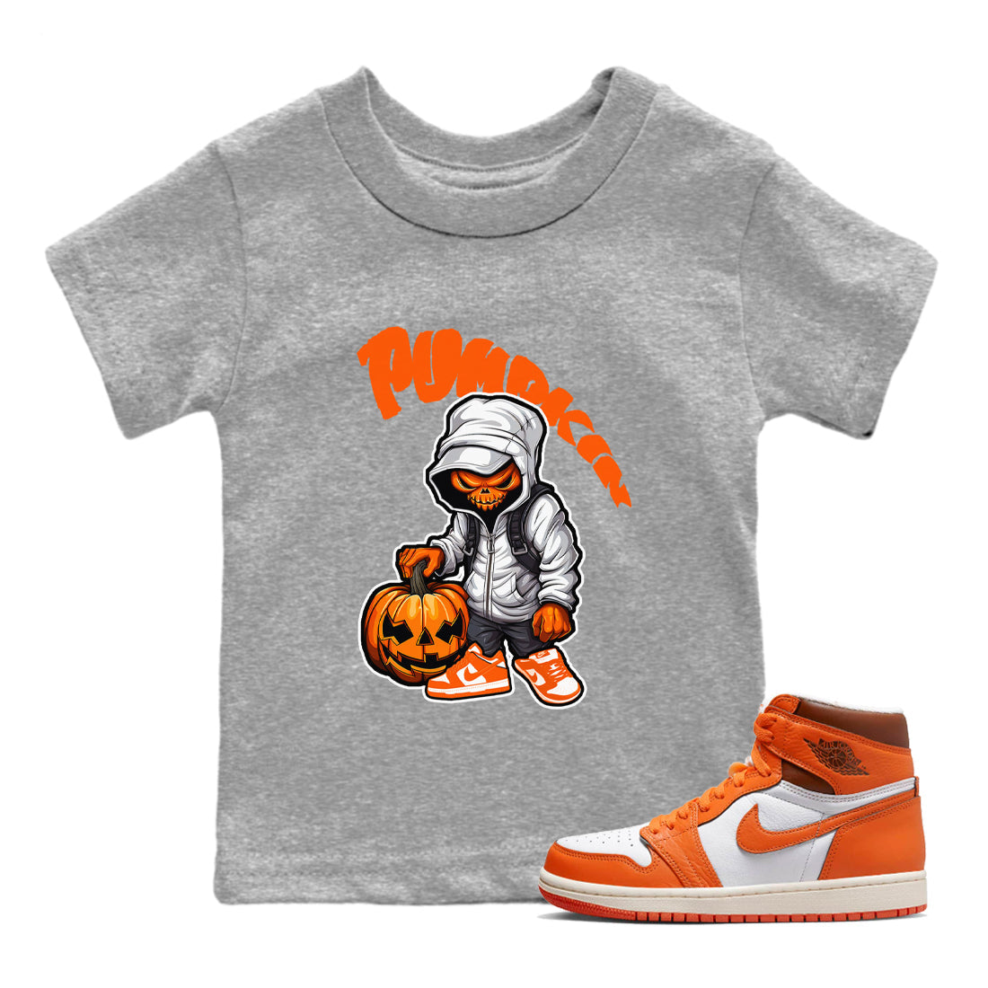 Air Jordan 1 Starfish shirt to match jordans Bustard Pumpkin Streetwear Sneaker Shirt AJ1Starfish Drip Gear Zone Sneaker Matching Clothing Baby Toddler Heather Grey 1 T-Shirt Halloween Custumes