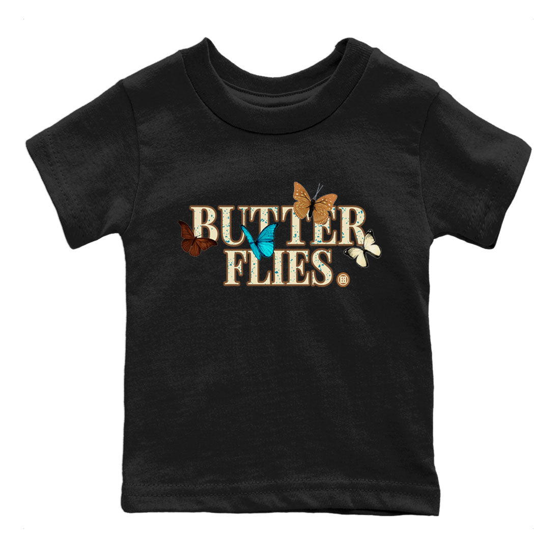 Air Jordan 4 GS Cacao Wow Match To Jordans Butterflies Streetwear Sneaker Shirt Air Jordan 4 Cacao Wow Drip Gear Zone Sneaker Matching Clothing Kids Shirts Black 2